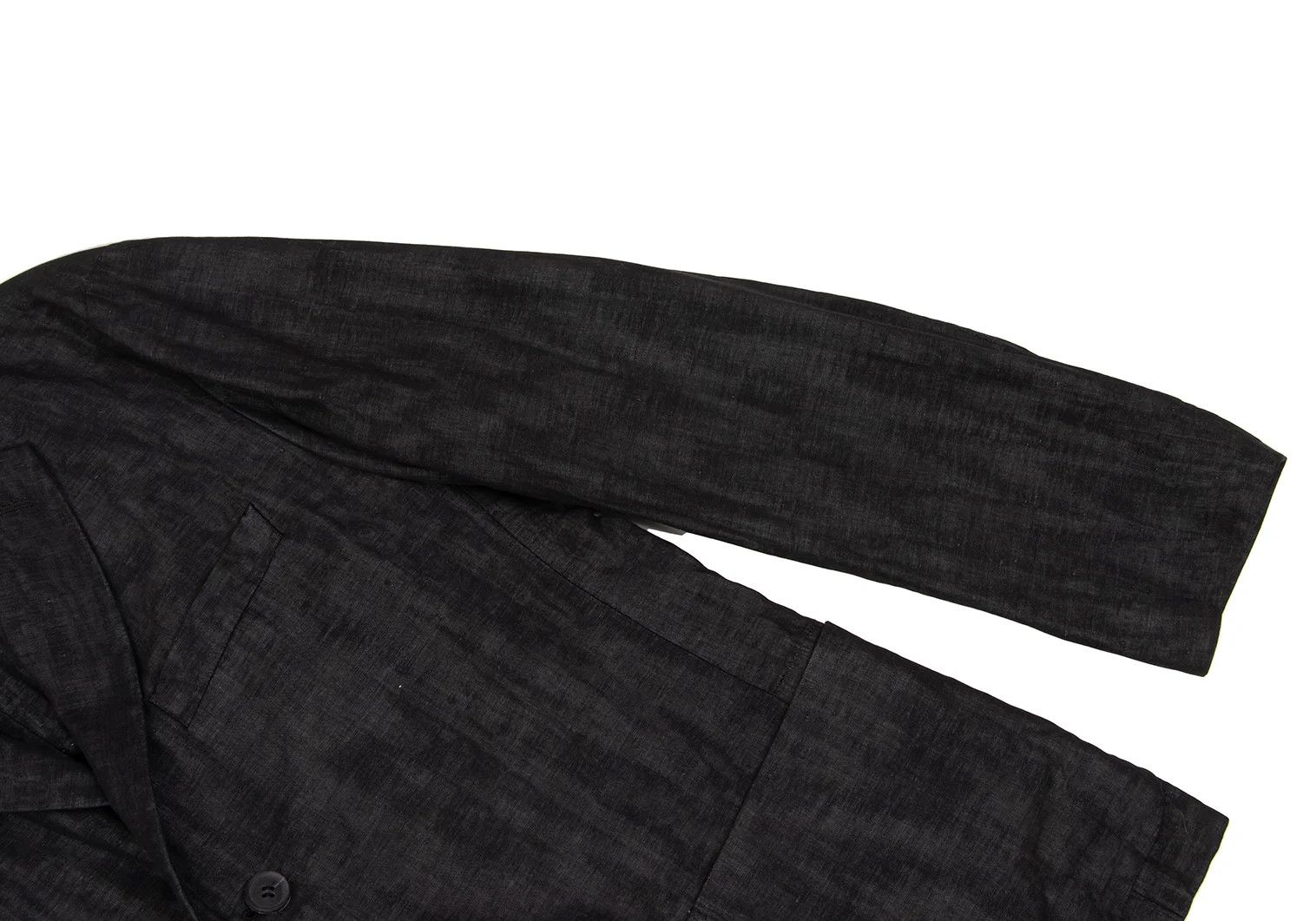 Issey Miyake Cotton Linen Glossy Tailored Jacket in Black Size 4 Size US XL / EU 56 / 4 - 7 Thumbnail