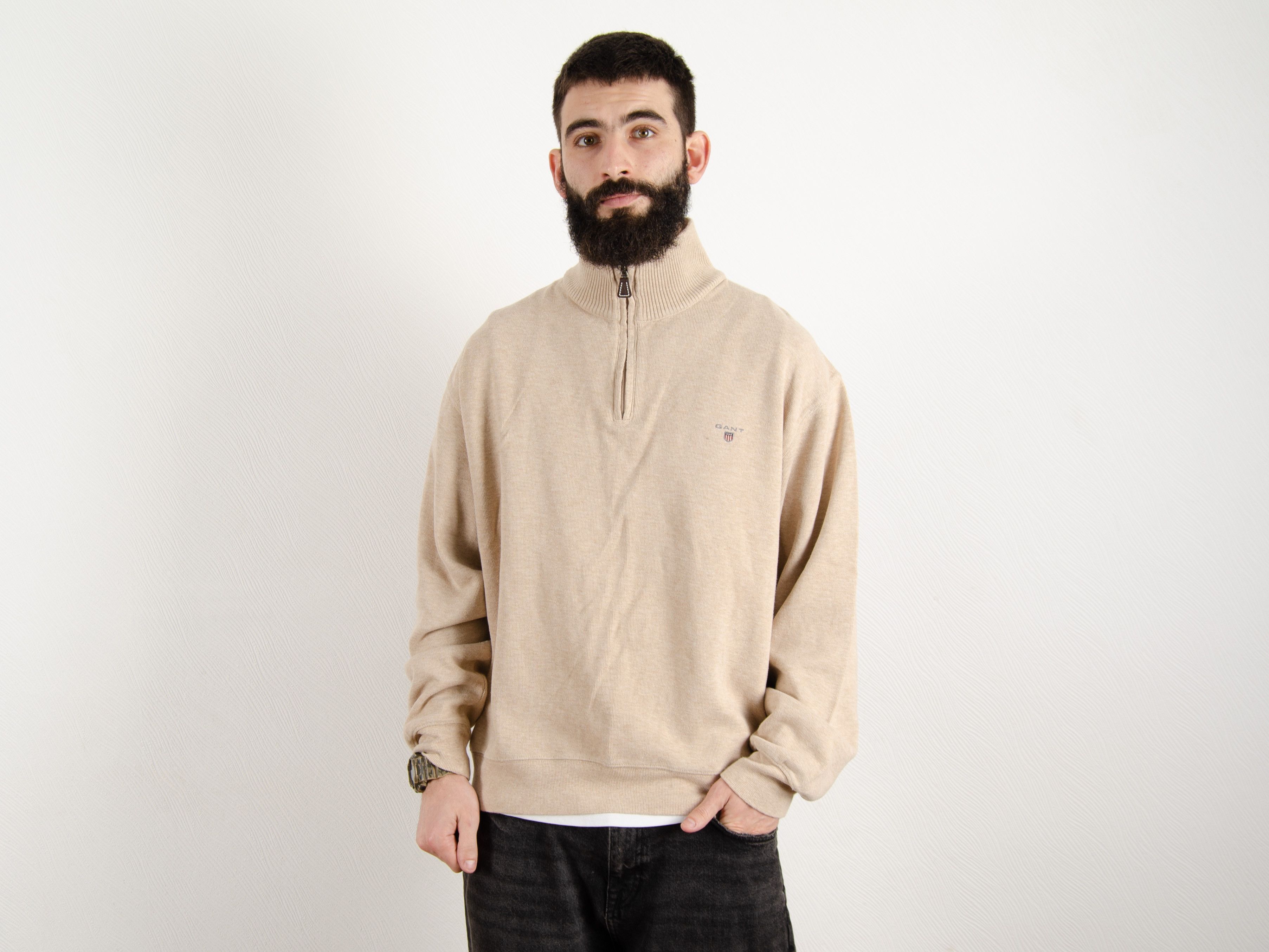 Gant Gant 1/4 Zip Cotton Sweater Pullover Size US XXL / EU 58 / 5 - 2 Thumbnail