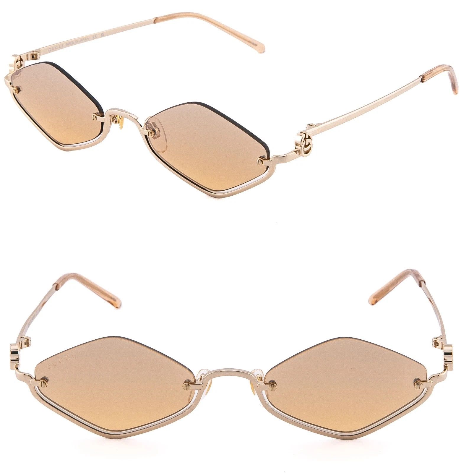 Gucci GUCCI GG1604S 1604 Gold Orange Mirror 003 Narrow Metal Size ONE SIZE - 1 Thumbnail