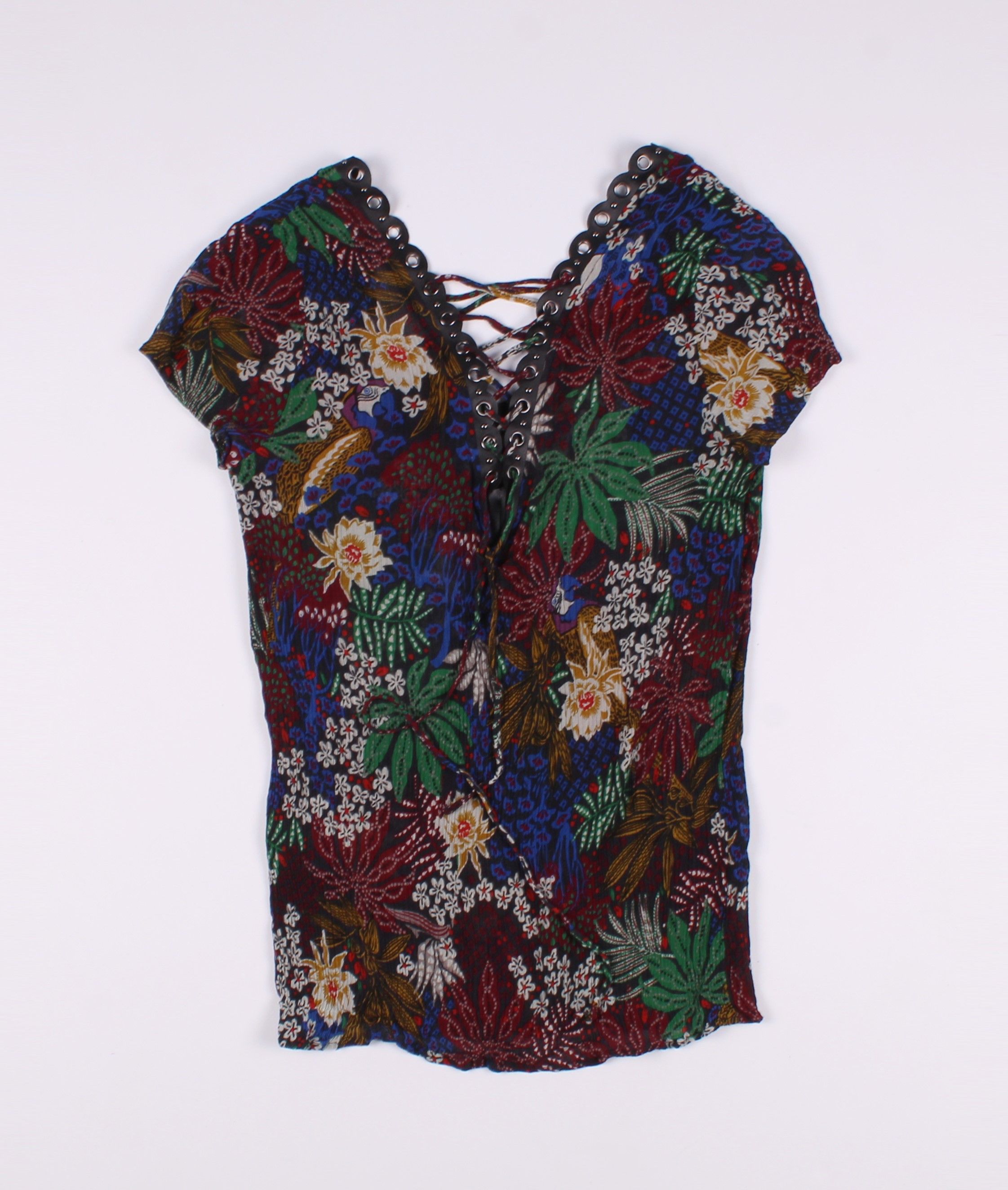 IKKS IKKS Silk Blend Pleated Flora Blouse Top Size S / US 4 / IT 40 - 11 Thumbnail