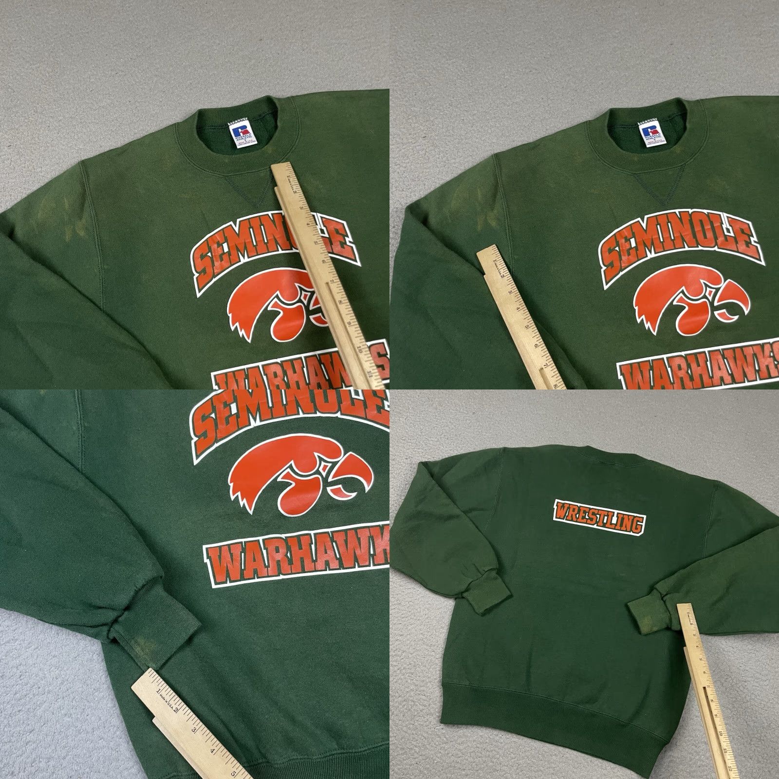 Russell Athletic VINTAGE Russell Athletic Sweatshirt Shirt Adult S Green Seminole Wrestling Rare S Mens Size US S / EU 44-46 / 1 - 8 Thumbnail