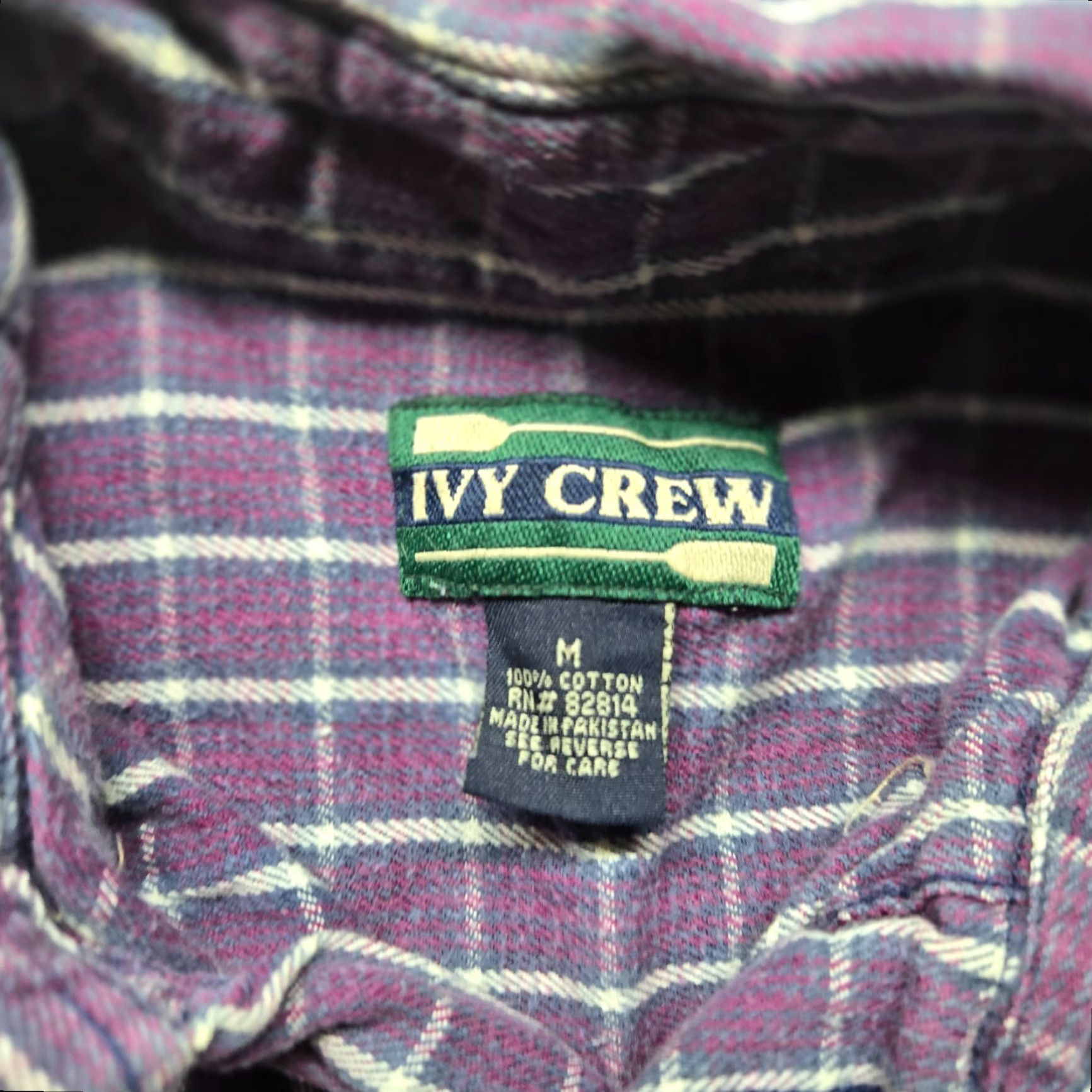 Vintage VINTAGE Ivy Crew Shirt Purple Plaid Flannel Long Sleeve Button-Up Adult M Medium Men's Shirt Purple Plaid Flannel Button-Up" Size US M / EU 48-50 / 2 - 4 Thumbnail