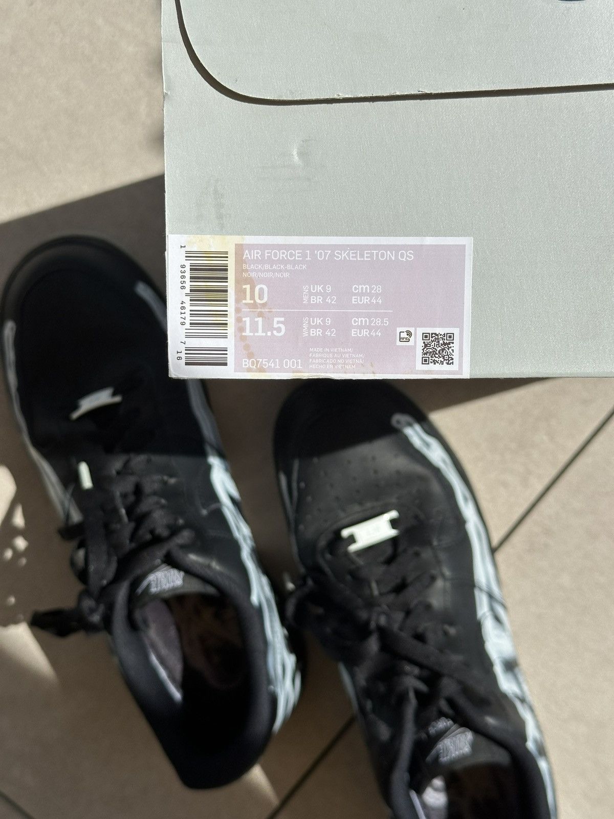 Nike Nike Air Force 1, Skeleton (Halloween 2019) Size US 9 / EU 42 - 9 Thumbnail