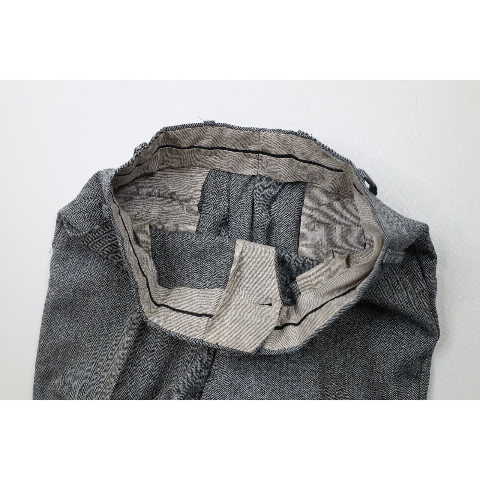 Vintage Vintaeg 70s Streetwear Wool Herringbone 3 Piece Suit Size 40L - 17 Thumbnail
