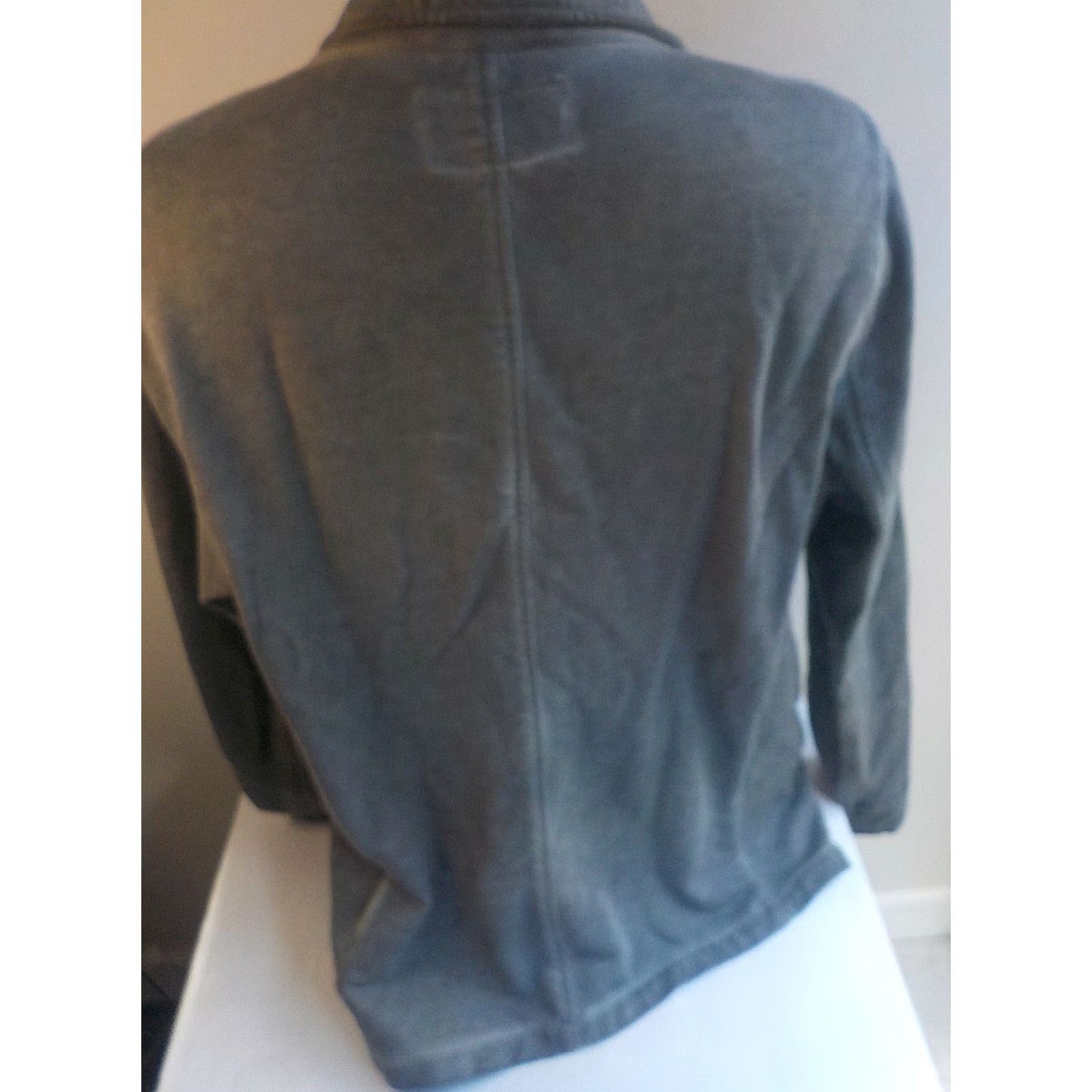 Celio CELIO Urban Collection Blazer Cotton Gray 2XL Knit Single-Breasted Notch Two-Button Ventless Mens Size 48R - 5 Thumbnail