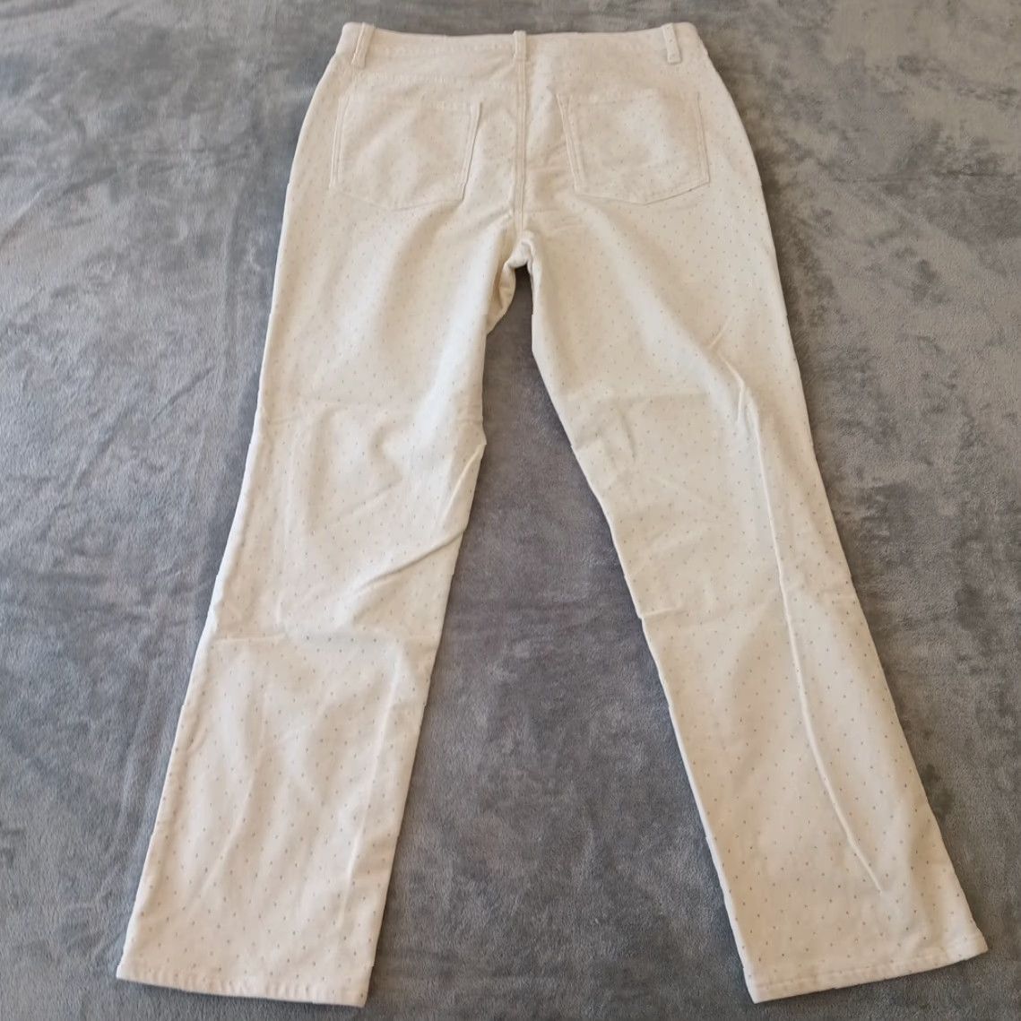 Talbots VINTAGE Talbots Velveteen Pants Womens Size 12 Beige Polka Dot Straight Leg Chino 33x29 Size 34" / US 12 / IT 48 - 6 Thumbnail