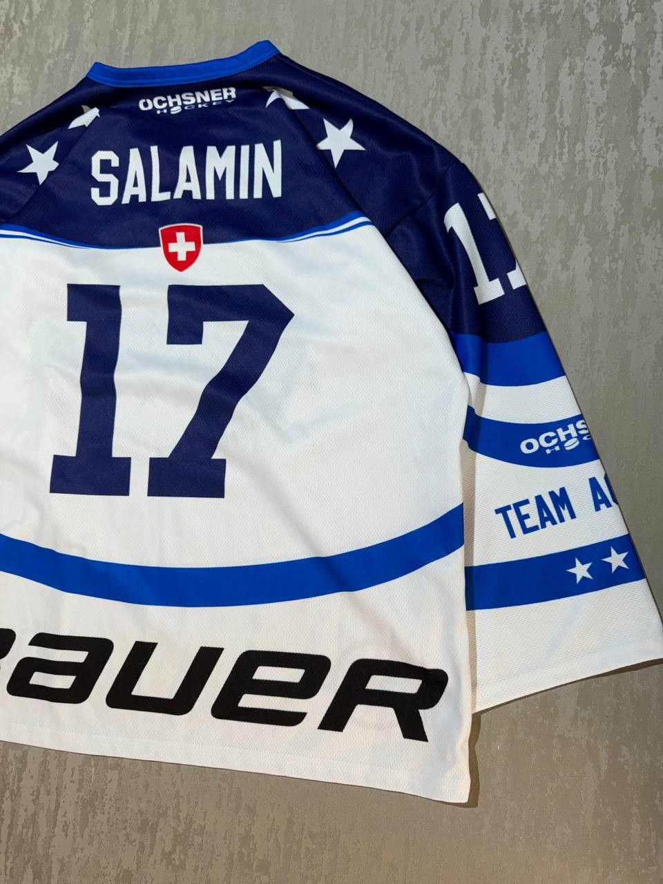 NHL Ochsner Ice Hockey Academy #17 SALAMIN Swiss Jersey Size L Size US L / EU 52-54 / 3 - 9 Thumbnail