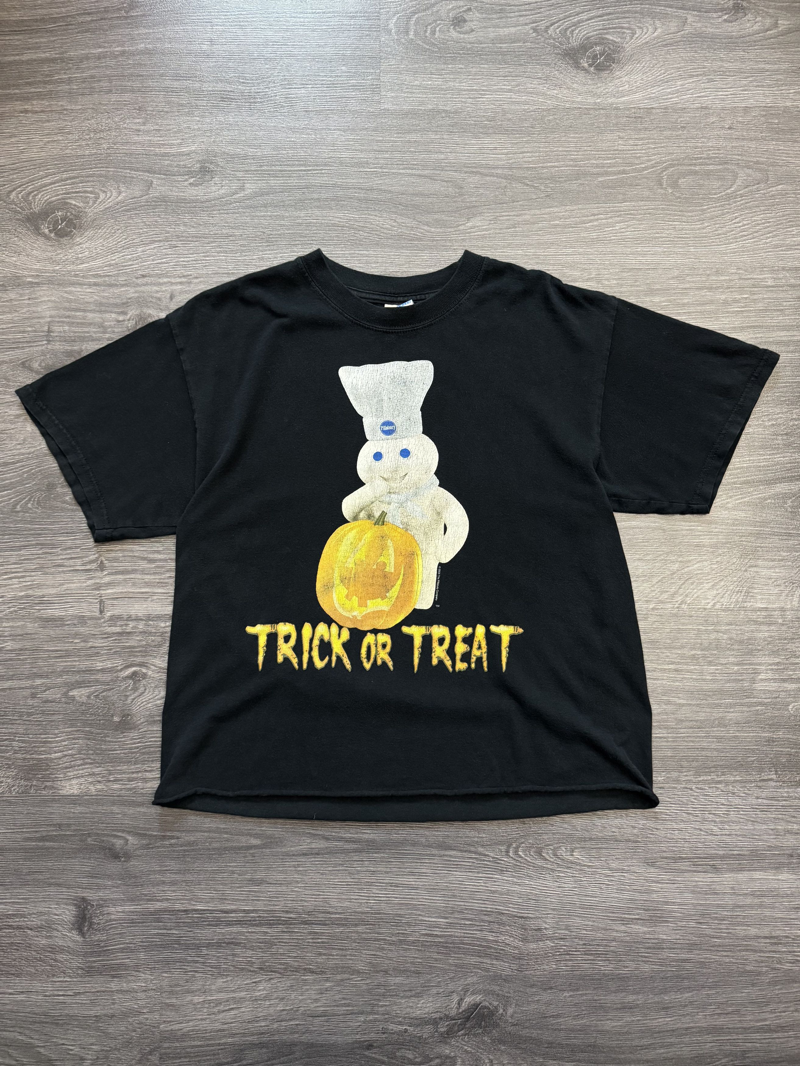 Vintage Vtg 00's Helloween Pillsbury Doughboy Cropped T-shirt Size US M / EU 48-50 / 2 - 1 Thumbnail