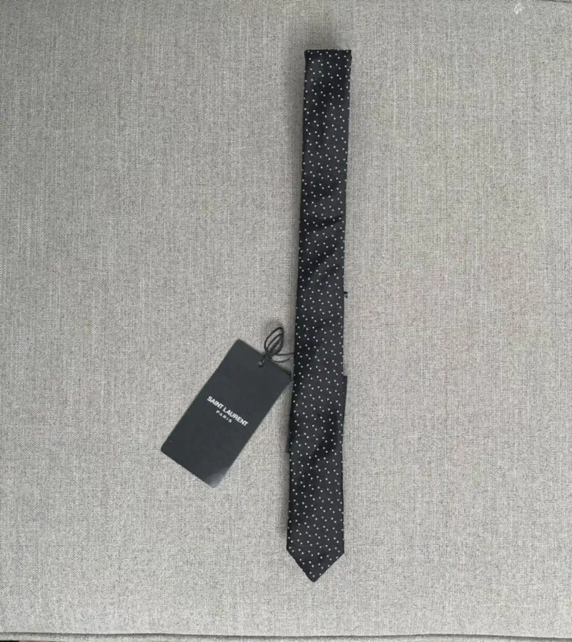 Saint Laurent Paris Saint Laurent black leather tie Hedi Slimane