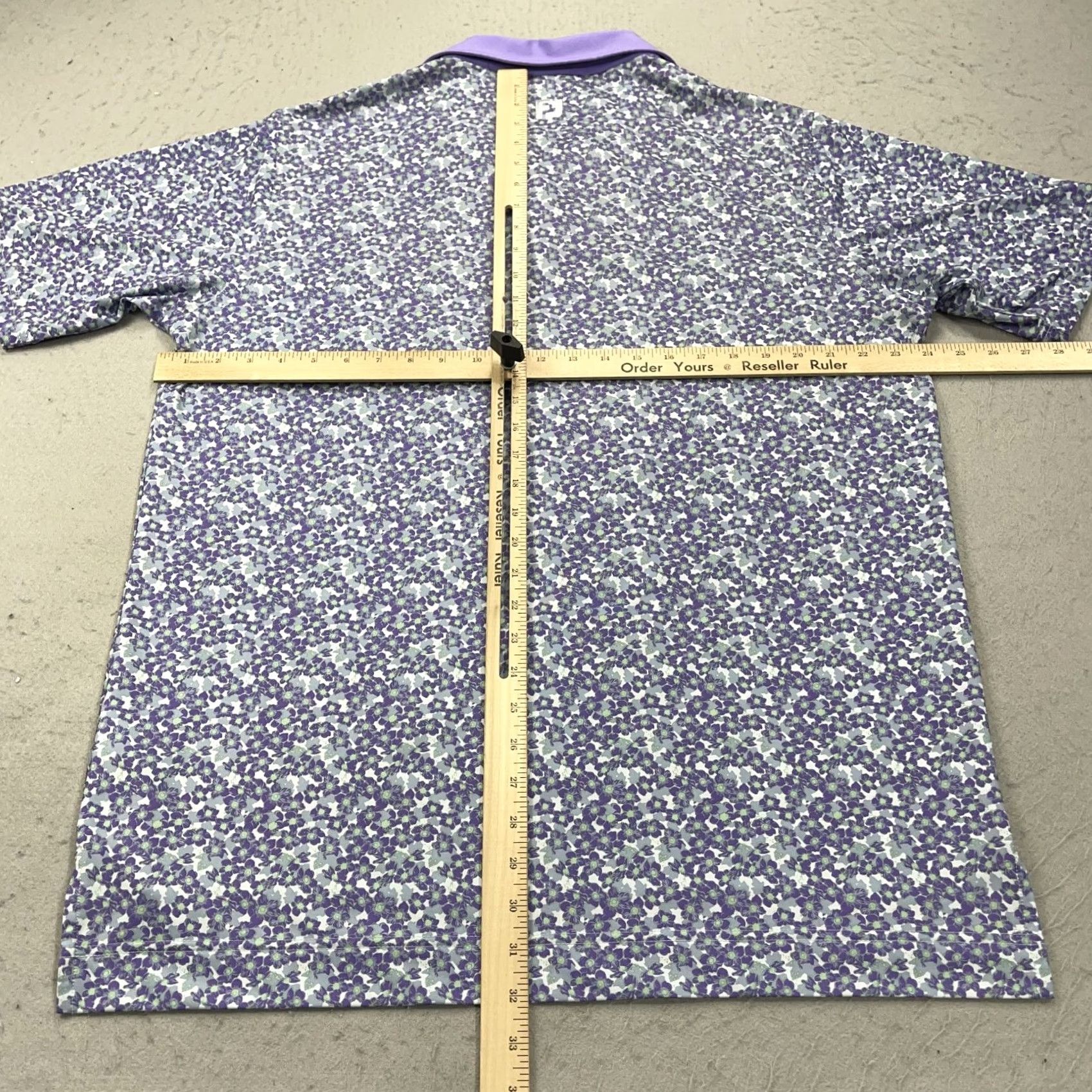 Footjoy FootJoy Polo Shirt Mens L Purple Floral Golf Shirt Valspar Championship Logo Breathable Stretch Short Sleeve Classic Polo Size US L / EU 52-54 / 3 - 7 Thumbnail