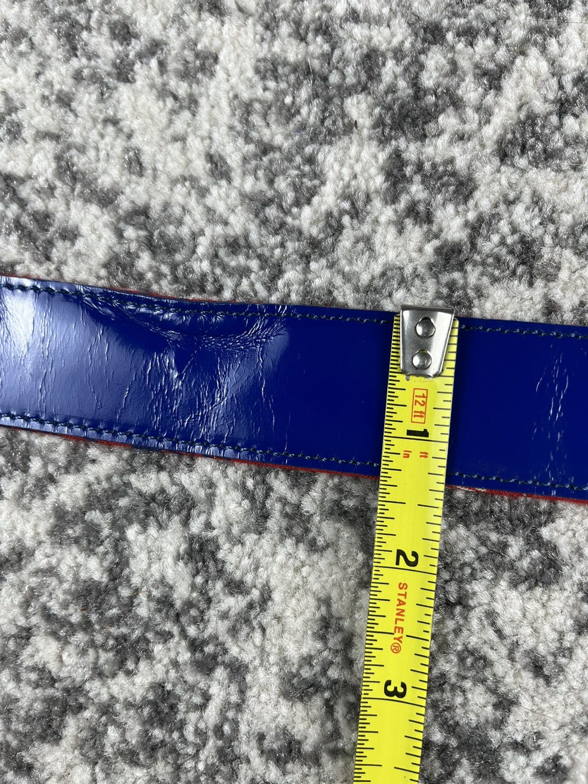 Junya Watanabe Junya Watanabe Plaid Lined Buckle Leather Belt Blue Size ONE SIZE - 8 Thumbnail