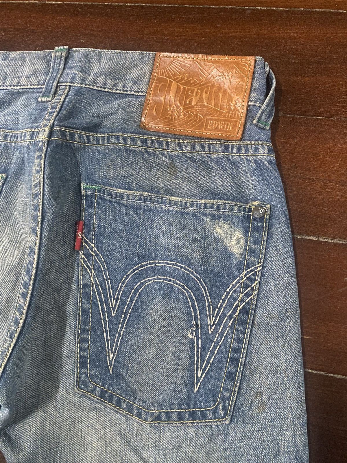 Edwin Fire Edwin bluetrip Flare Distressed Denim mud wash faded Size US 34 / EU 50 - 15 Thumbnail