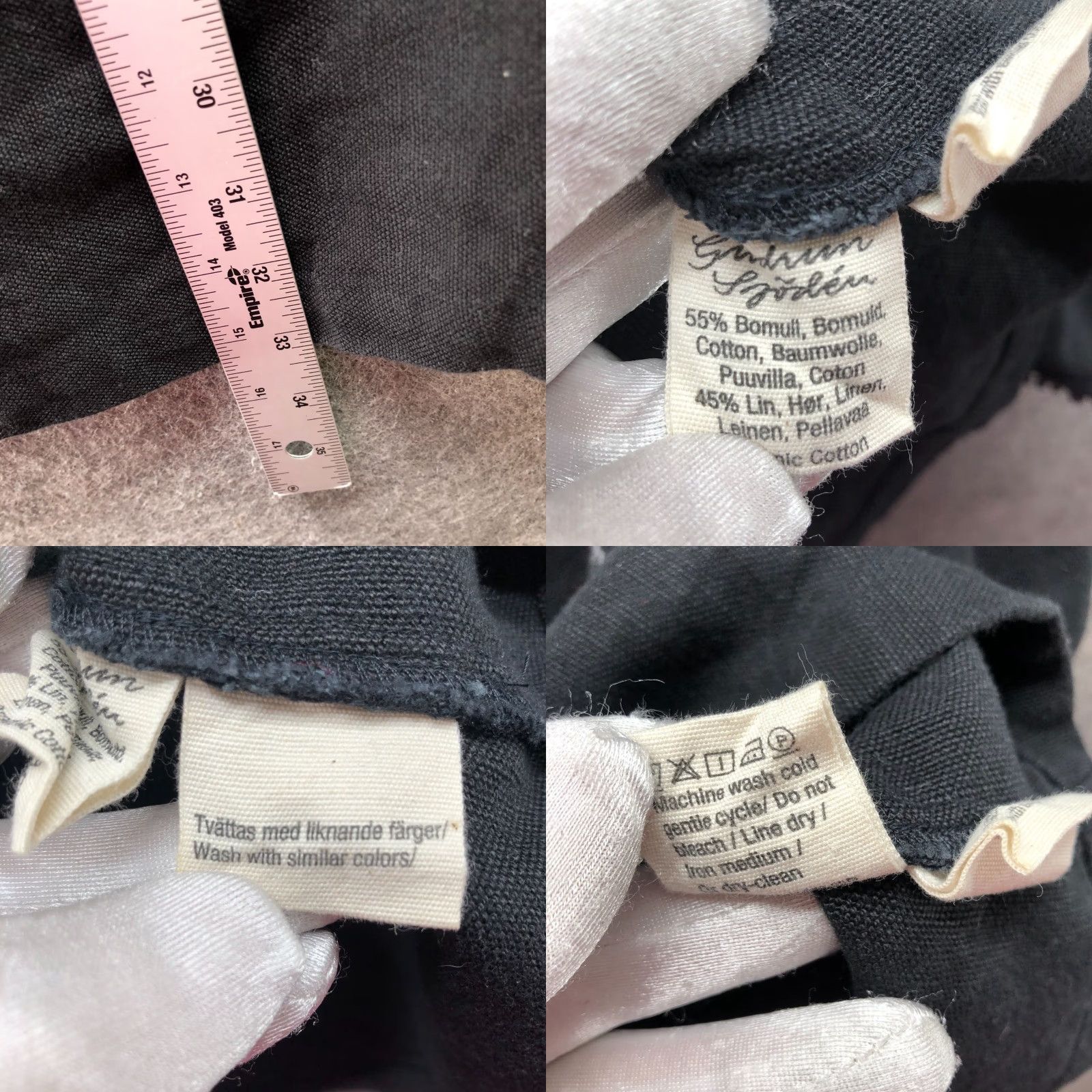 Vintage Gudrun Sjödé Cotton Linen Cardigan Jacket Womens M Embroidered Black Kimono Size M / US 6-8 / IT 42-44 - 8 Thumbnail