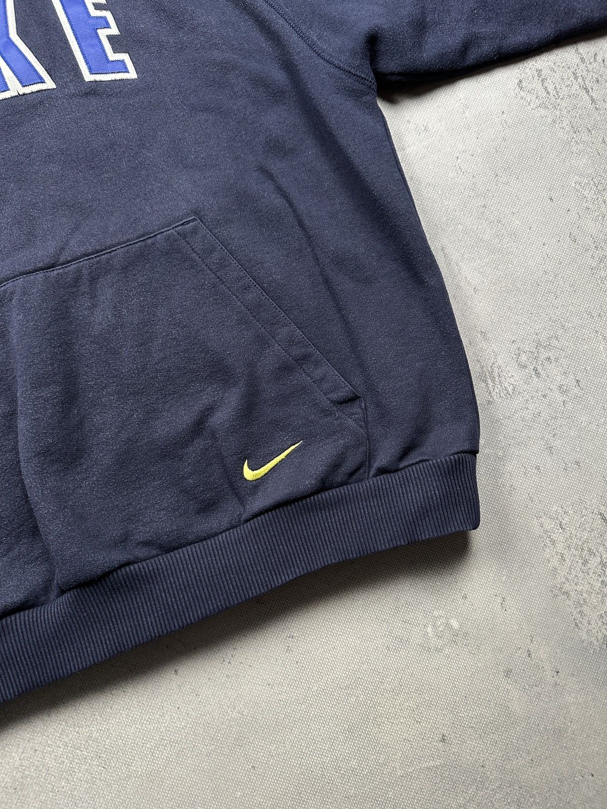 Nike Nike VTG Navy Hoodie Big Spellout Logo Pullover Sweatshirt Size US L / EU 52-54 / 3 - 7 Thumbnail