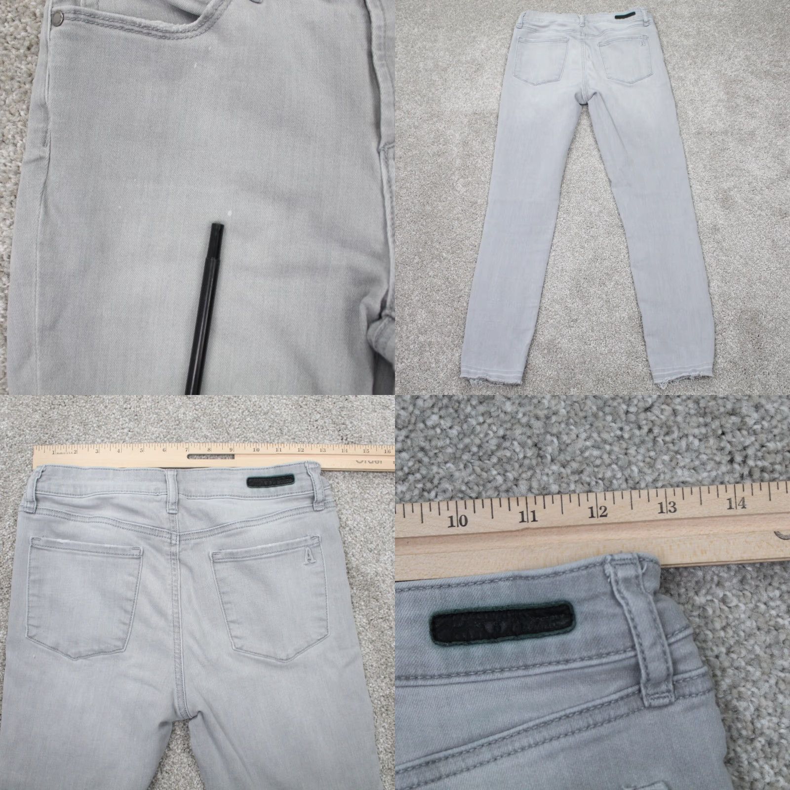 Vintage Articles of Society Jeans Womens 26 Gray Cropped Inseam 26" Regular Rise Mid 8.5-10.5 In Denim 5-Pocket Stretch Cotton Blend Crop Size 26" / US 2 / IT 38 - 8 Thumbnail
