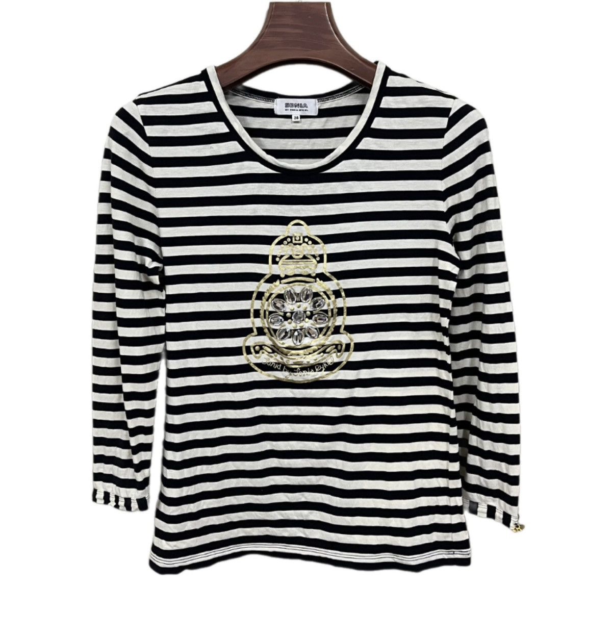 image of Sonia By Sonia Rykiel Stripe Shirt in Black/White, Women's (Size Small)