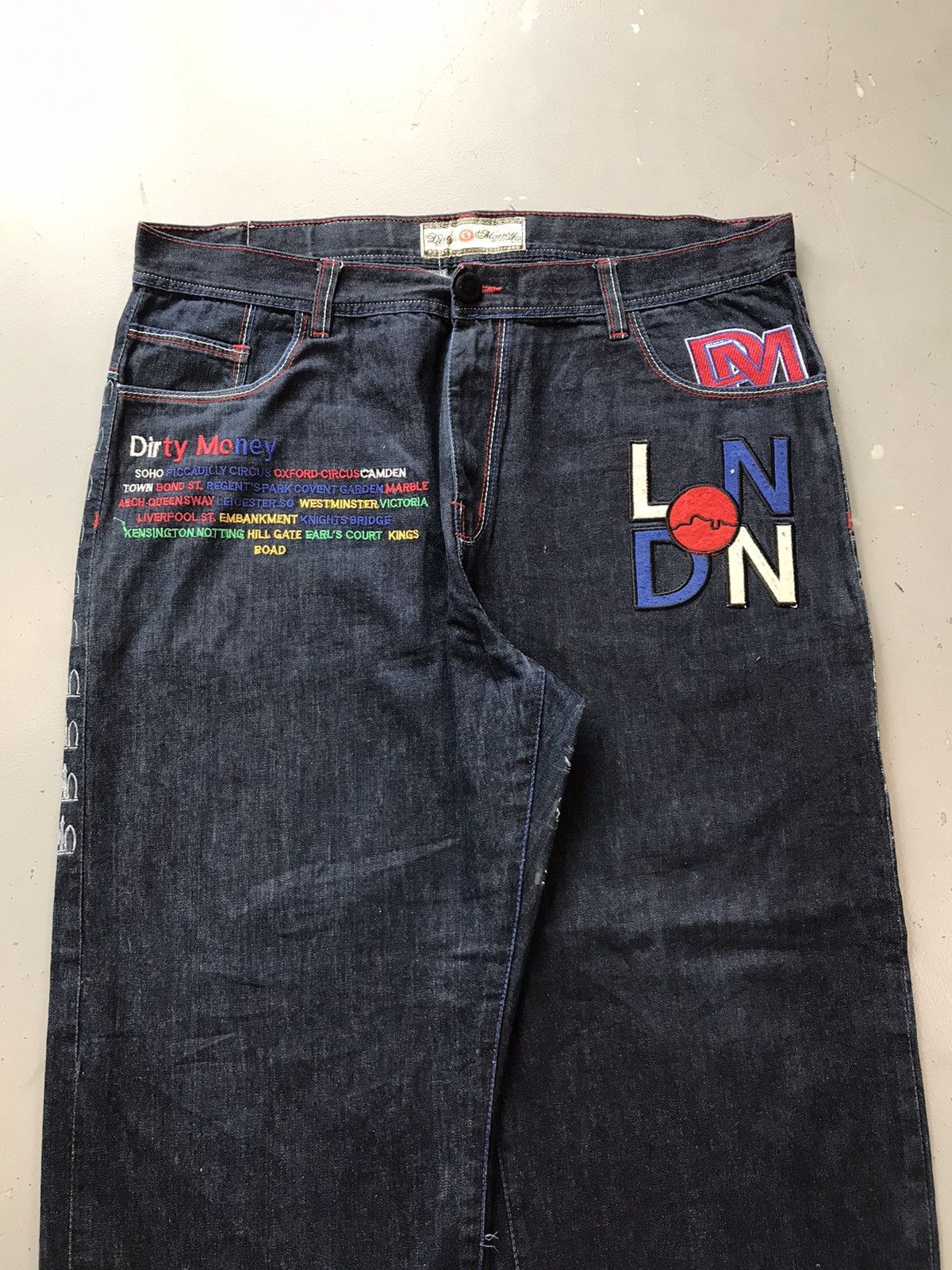 Vintage Vintage dirty money London embroidered SpellOut denim Size US 40 / EU 56 - 4 Thumbnail