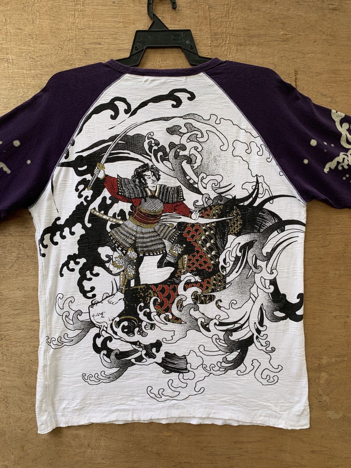 Art Comes First Samurai Riding Koi Fish Three Pocket Sukajan T Shirt Size US M / EU 48-50 / 2 - 11 Thumbnail