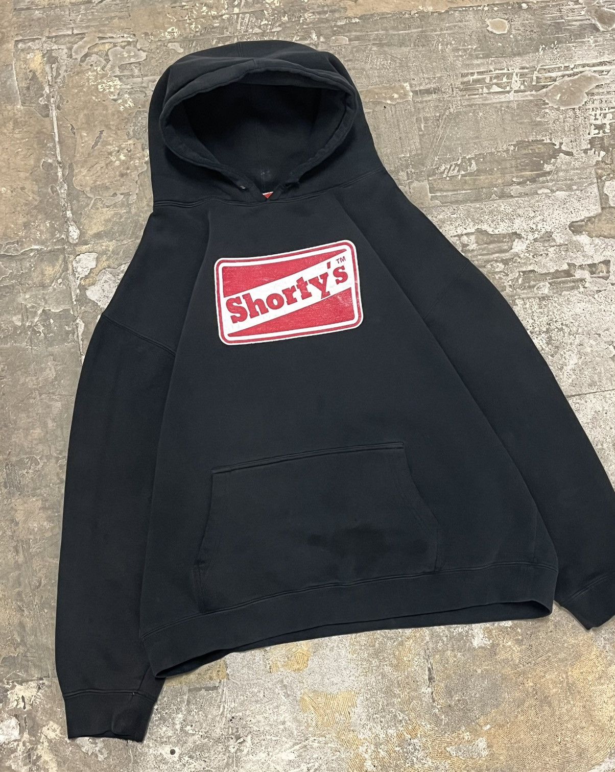 Vintage Crazy rare shortys skateboards box logo style faded hoodie ...