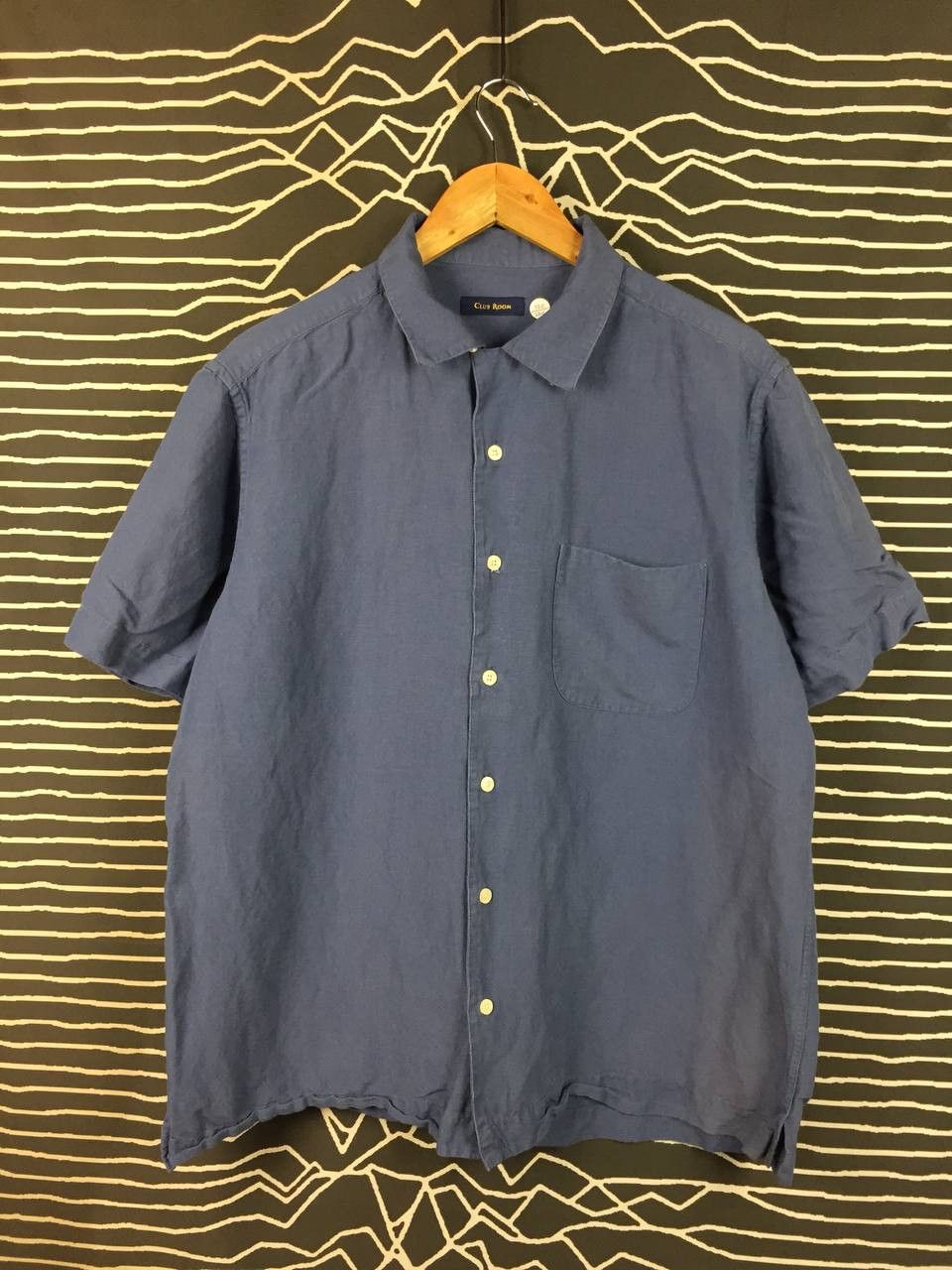 Club Room Club Room Medium Blue Linen Rayon Blend Camp Shirt Size US M / EU 48-50 / 2 - 1 Thumbnail