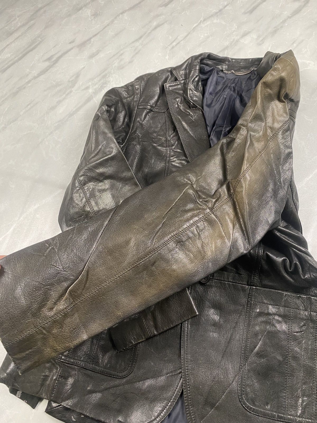Japanese Brand Vintage Japanese Carte Blanche Punk Leather Blazer Jacket Size US M / EU 48-50 / 2 - 4 Thumbnail