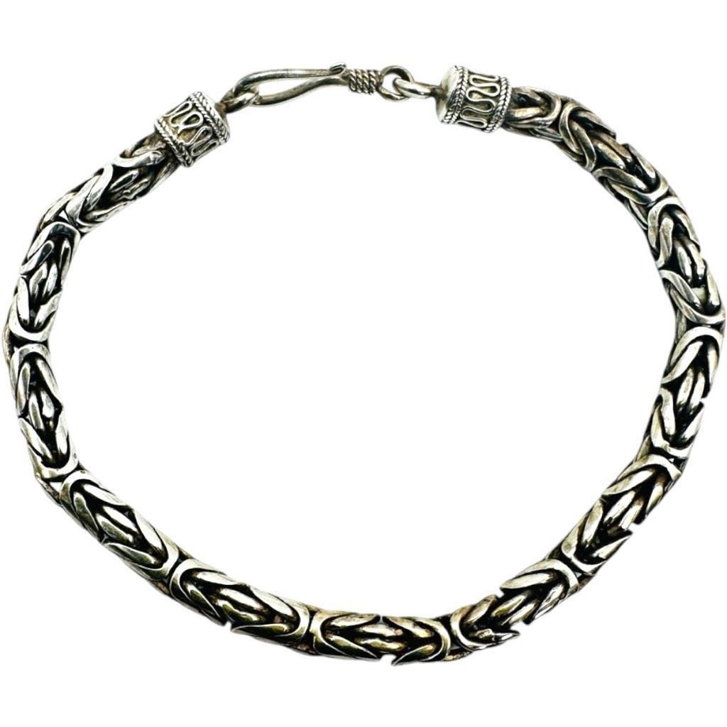 Sterling Silver 925 Sterling Silver Bali Byzantine Unisex Vintage Bracelet Size ONE SIZE - 4 Thumbnail