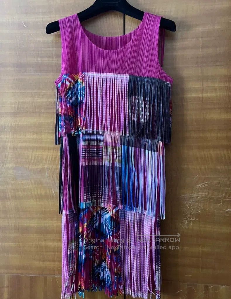 Issey Miyake Issey Miyake Fringe Pink Dress Size S / US 4 / IT 40 - 1 Thumbnail