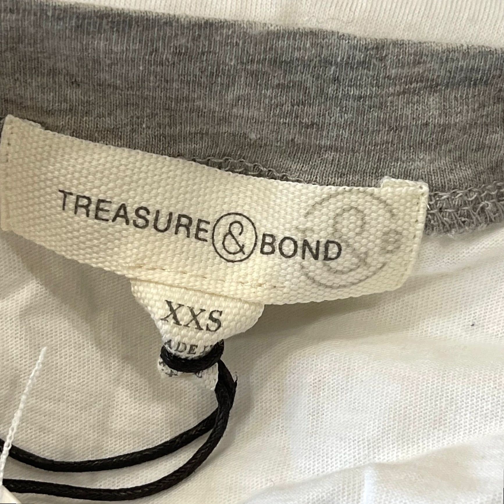 Treasure & Bond Treasure & Bond Women Tee Shirt XXS White V-Neck Long Sleeve 100% Cotton Preppy Y2K Vintage No Shake Size XXS / US 00 / IT 34 - 3 Thumbnail