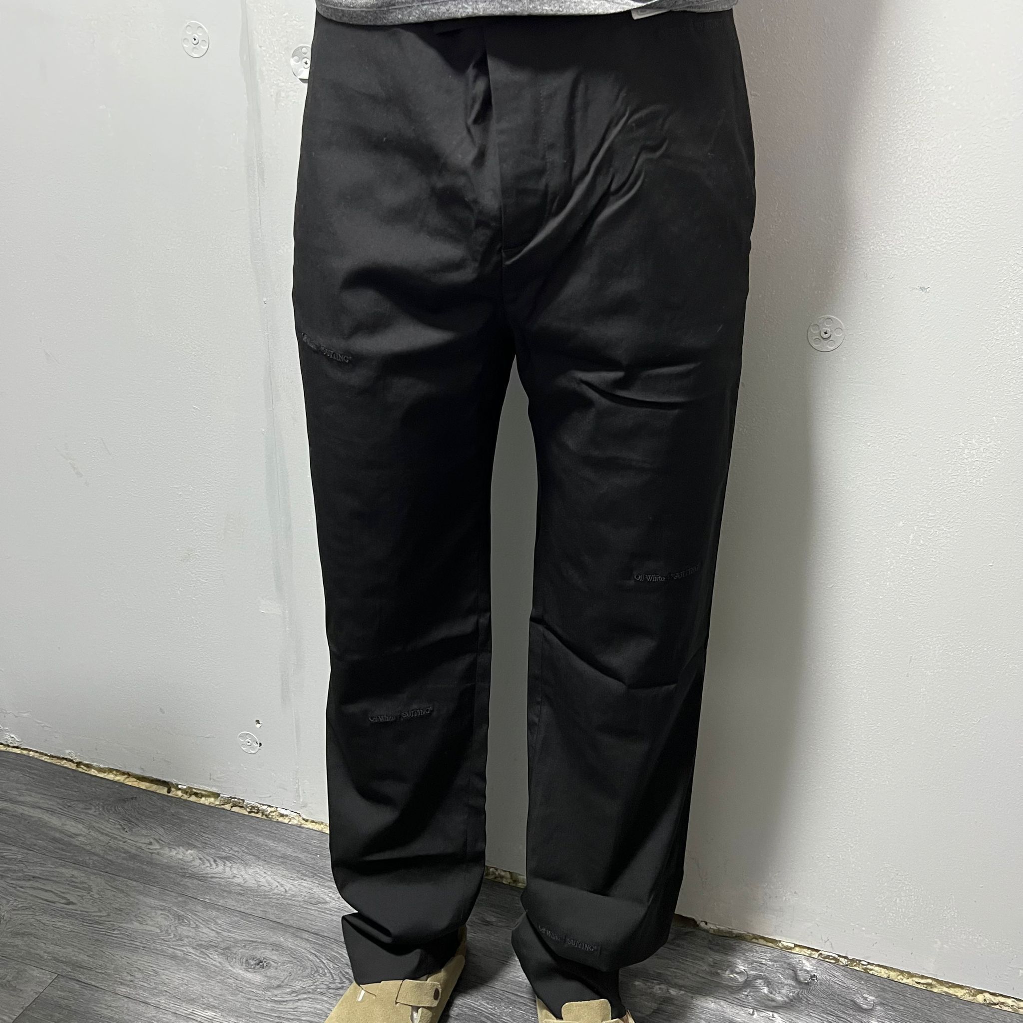 Off-White Black 'Suiting' Straight Leg Tailored Trousers Size 50R - 2 Thumbnail
