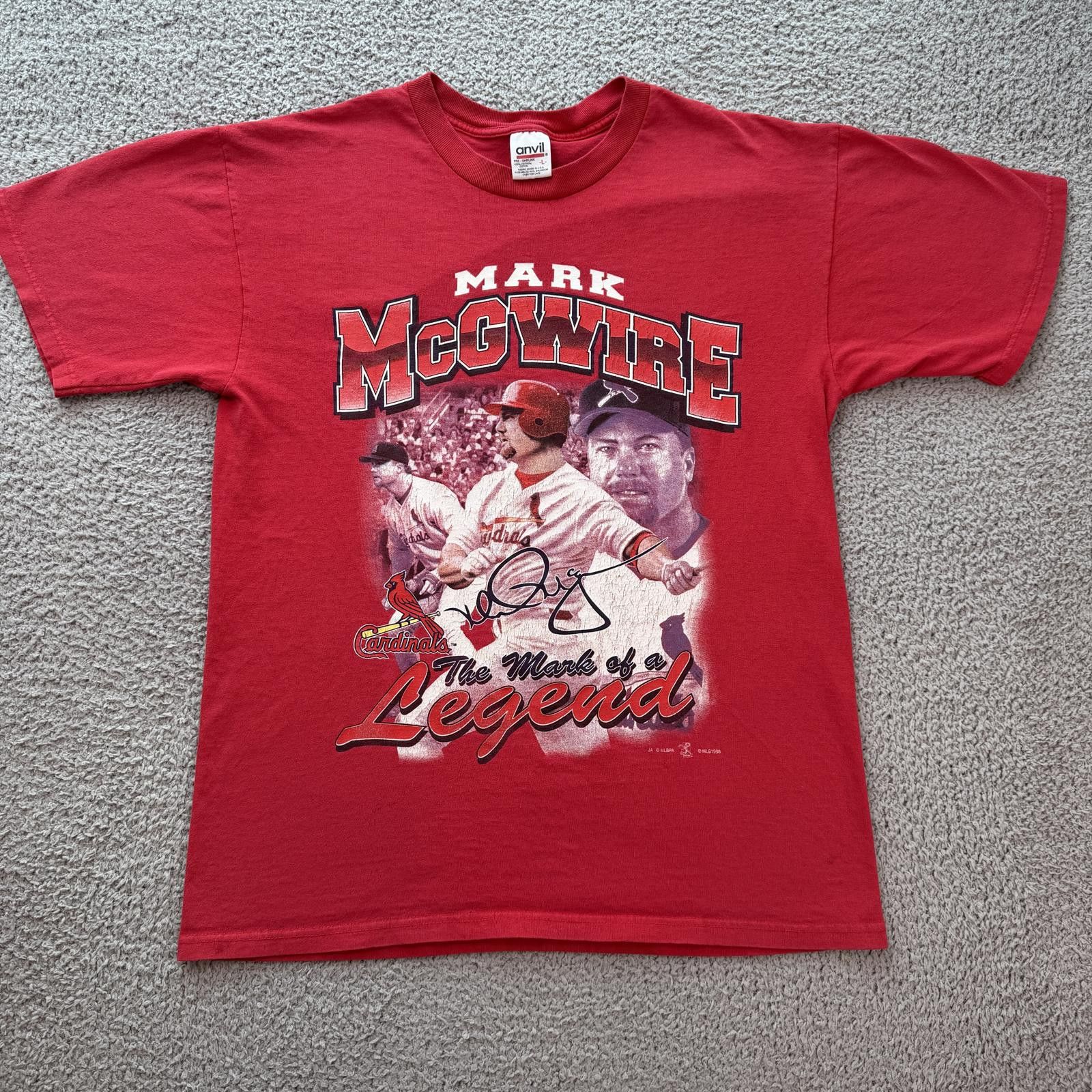 Anvil Vintage 1998 Mark McGwire St Louis Cardinals MLB T Shirt L Size US L / EU 52-54 / 3 - 1 Thumbnail