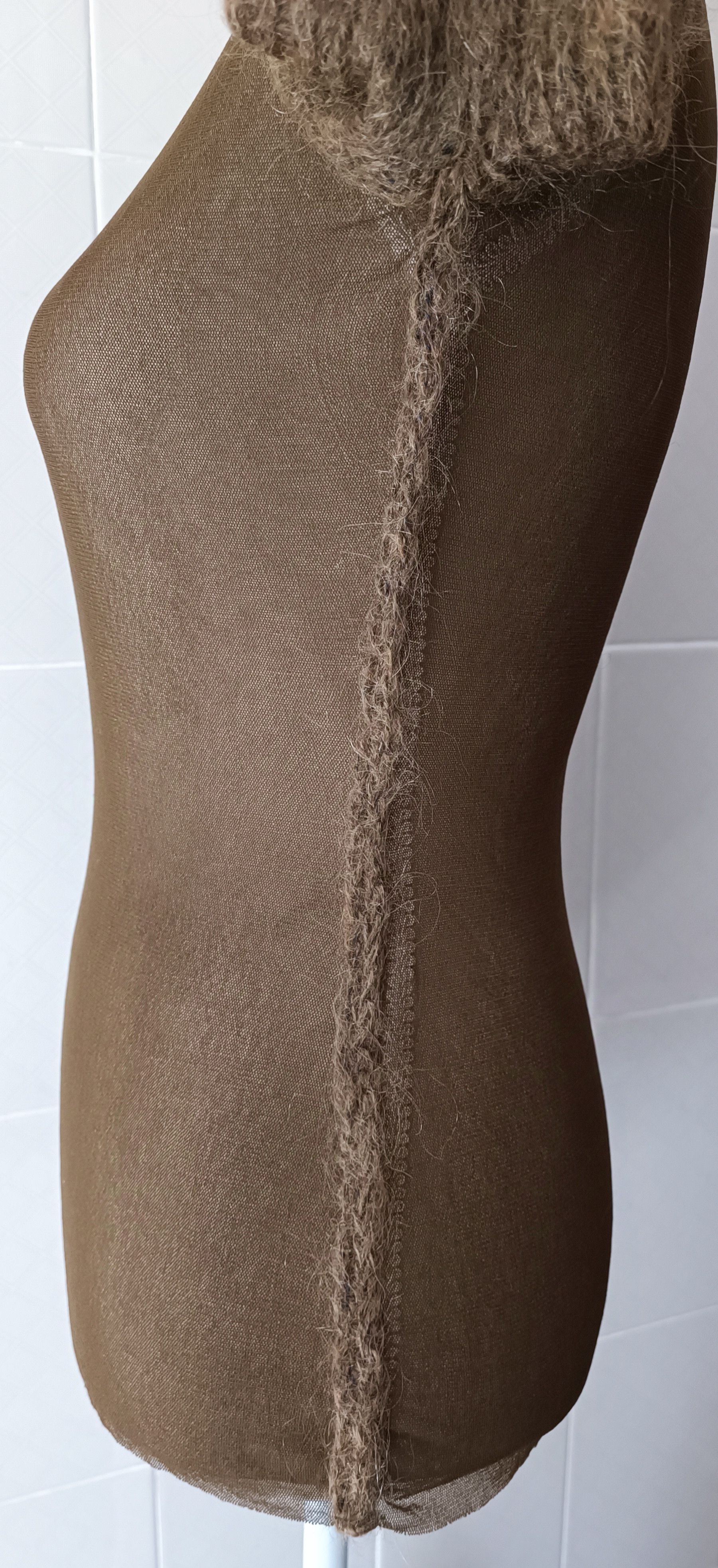Jean Paul Gaultier 90's- Mohair sleeves and nylon micro mesh top Size XS / US 0-2 / IT 36-38 - 14 Thumbnail
