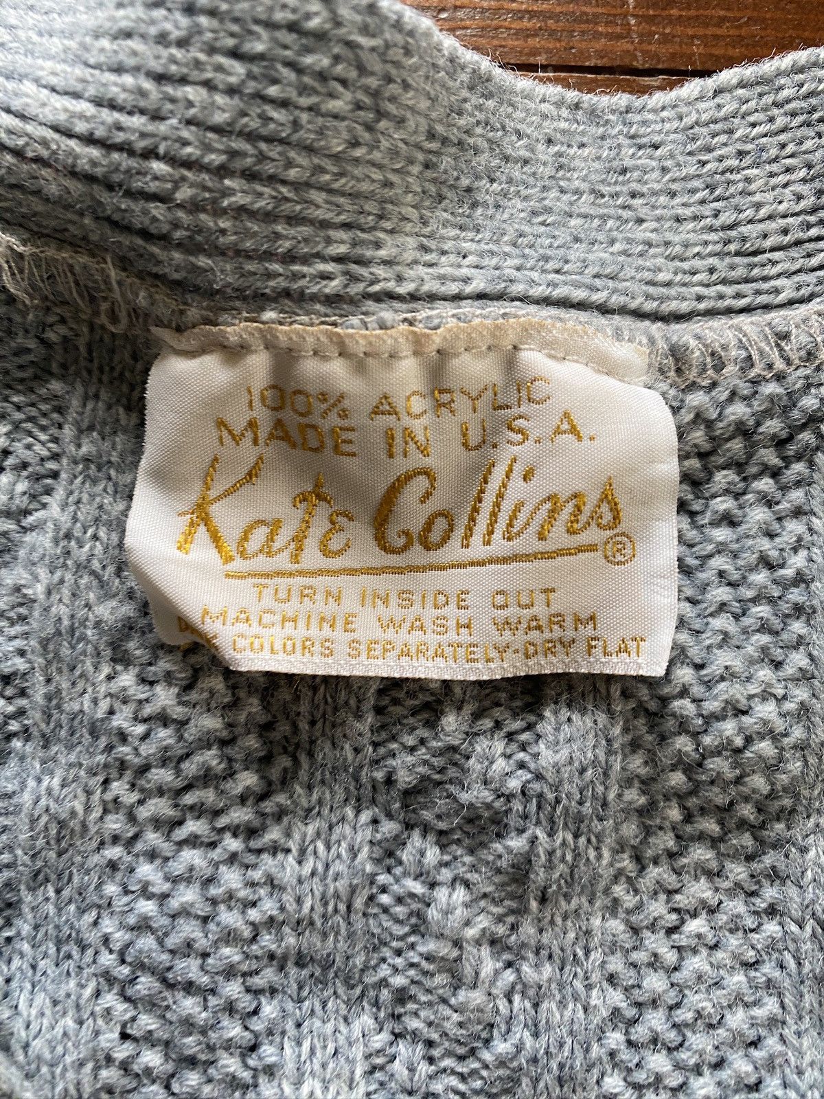 Vintage Vintage 70’s Kate Collins Women’s Knit Cardigan Sweater Vest Size XS / US 0-2 / IT 36-38 - 2 Thumbnail