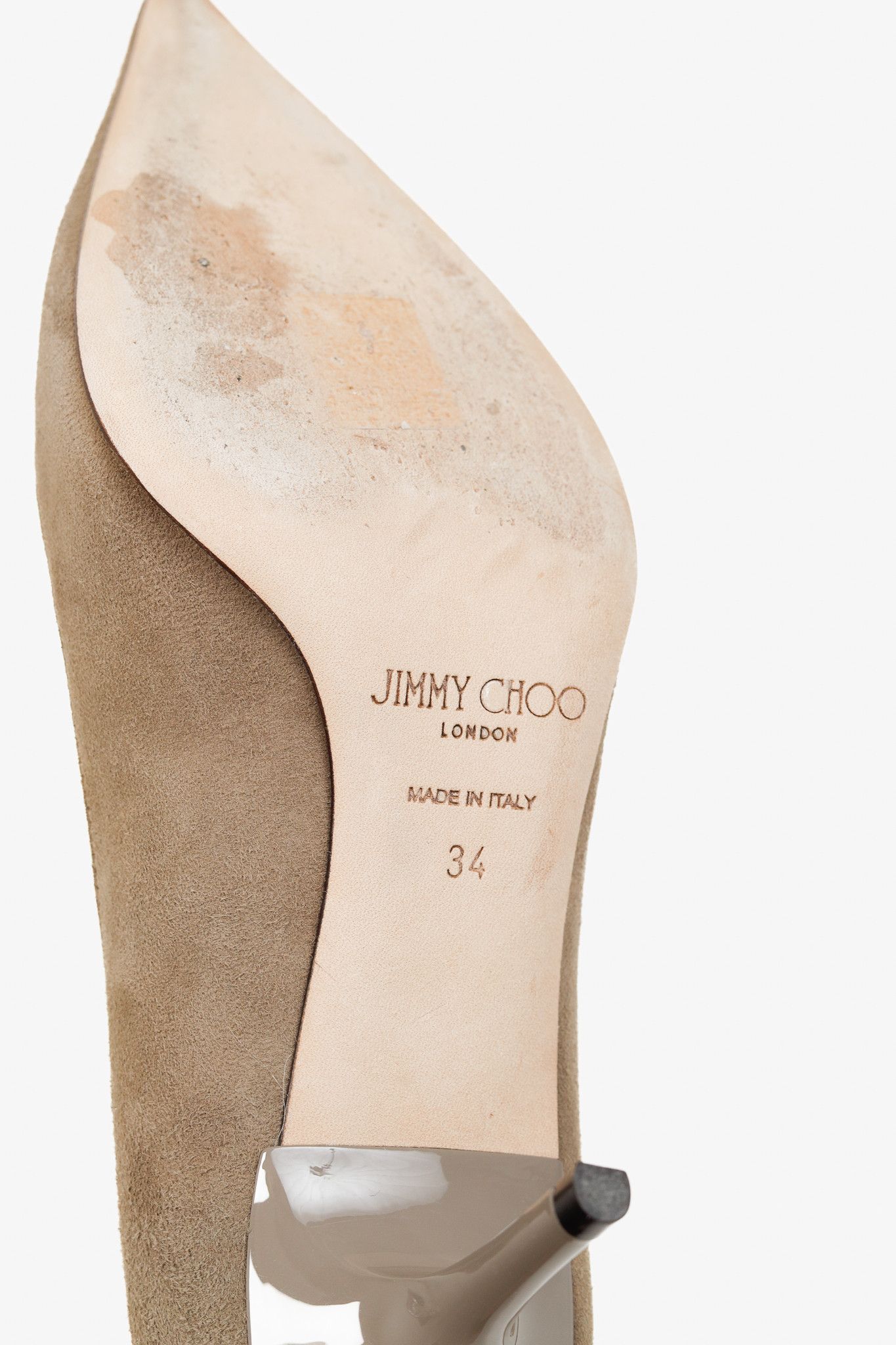Jimmy Choo Jimmy Choo Aurora 60 Taupe Suede Pointed-Toe Heels Size US 4 / IT 34 - 5 Thumbnail