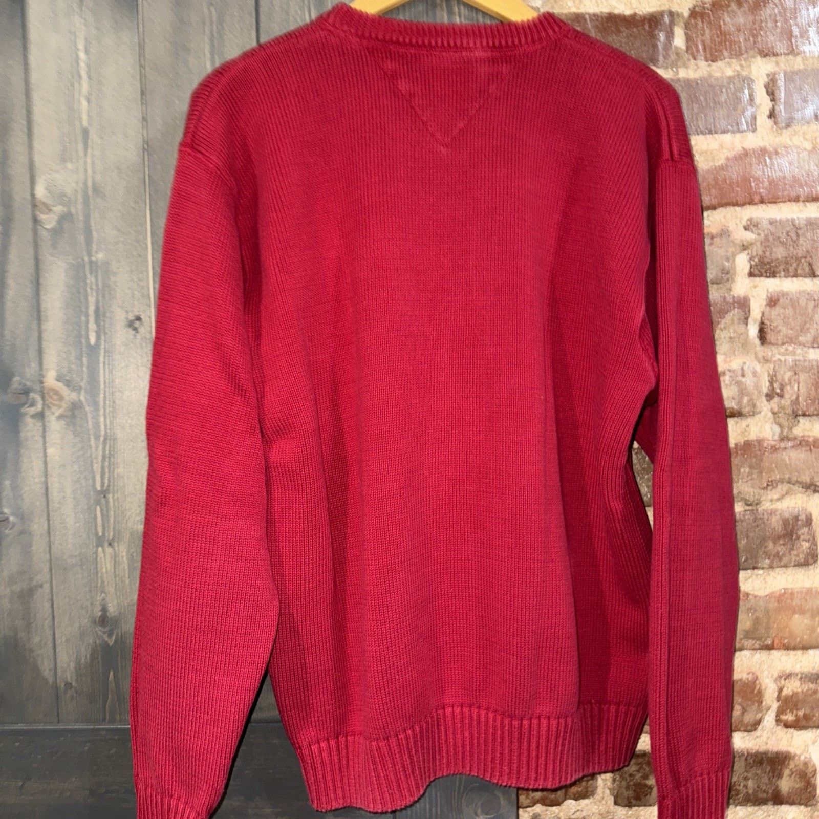 Tommy Hilfiger Vintage 90s Tommy Hilfiger Knit Crew Neck Sweater Mens L Red Size US L / EU 52-54 / 3 - 5 Thumbnail