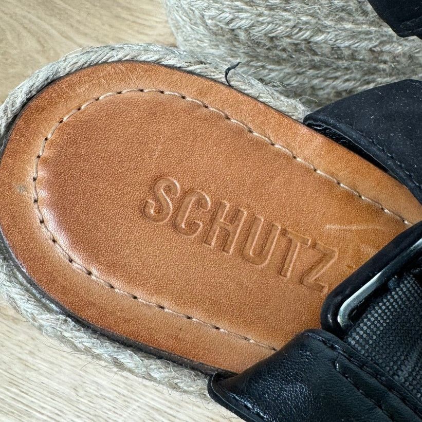 SCHUTZ NEW Schutz Blisse Nubuck Black Chunky Platform Sandal Size US 9.5 / IT 39.5 - 10 Thumbnail