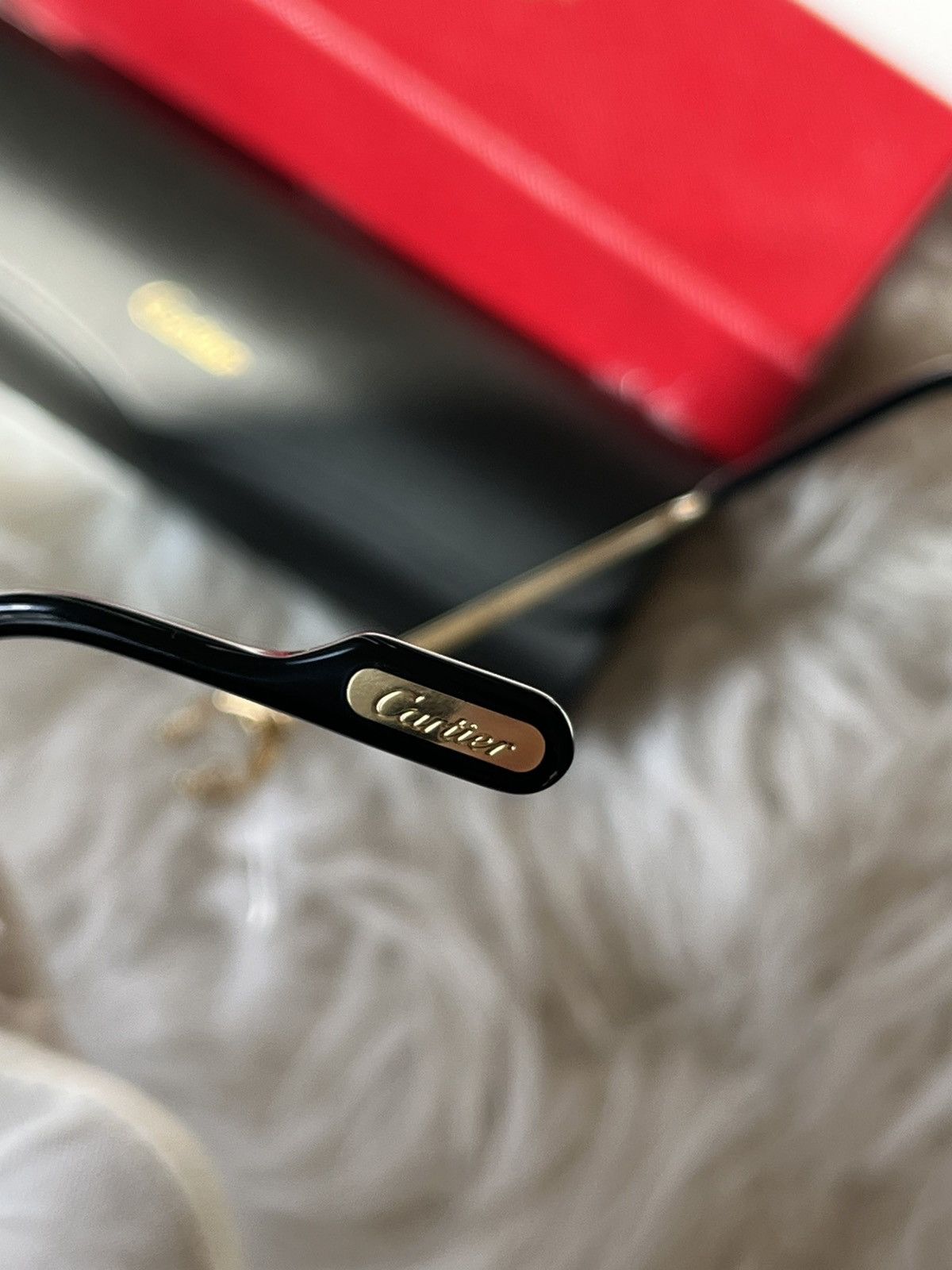 Cartier Cartier Big C’s Decor Clear Frame Gold Glasses Size ONE SIZE - 5 Thumbnail