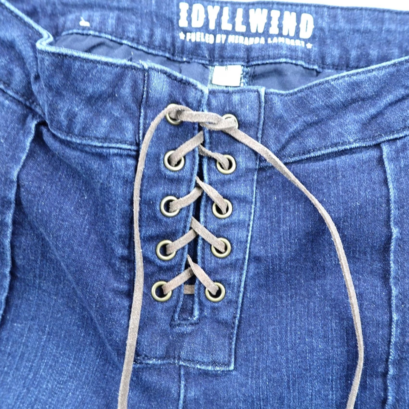 Vintage IDYLLWIND Jeans Womens Blue Denim Western Flared Lace Up Miranda Lambert 8/32 Size 30" / US 8 / IT 44 - 4 Thumbnail