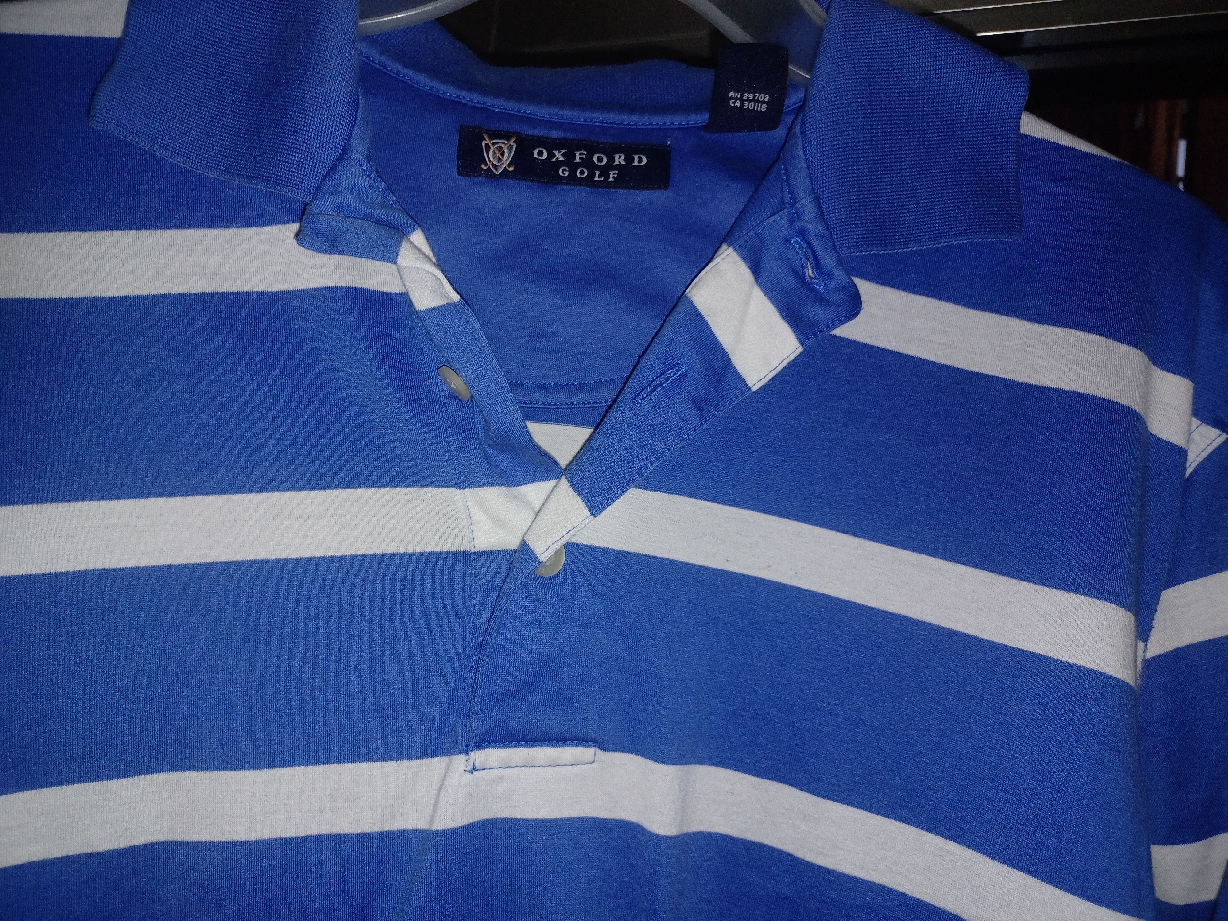 Other Oxford Golf Men's Polo Shirt Small Blue White Stripes Size US S / EU 44-46 / 1 - 4 Thumbnail