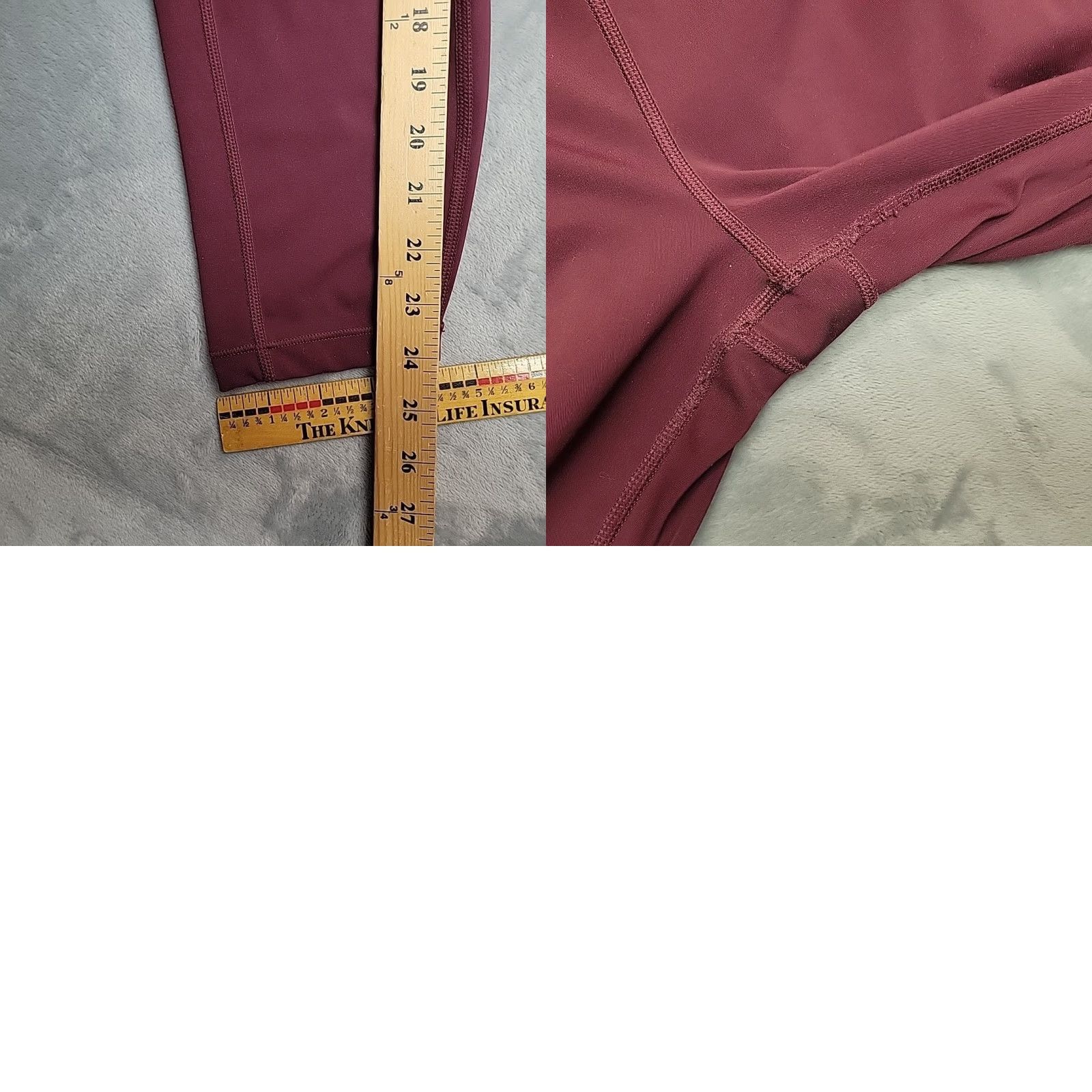 Athleta VINTAGE Athleta Leggings Womens Large Maroon Ultimate Stash Pocket 7/8 Performance Tight Shirt Womens L Maroon USA Sports Elastic Waist Pattern: Solid Size 36" / US 14 / IT 50 - 8 Thumbnail