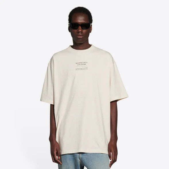 image of Balenciaga O1In1G1223 Couture Boxy T-Shirt In Off White, Men's (Size XS)