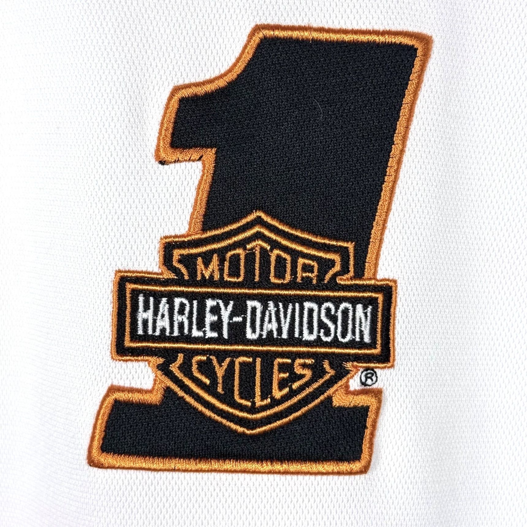 Harley Davidson VTG Harley-Davidson T-Shirt Men White Black Harley-Davidson Motorcycle VTG Jersey Stitched Patches Short Sleeve Crew Neck Large Size US L / EU 52-54 / 3 - 4 Thumbnail