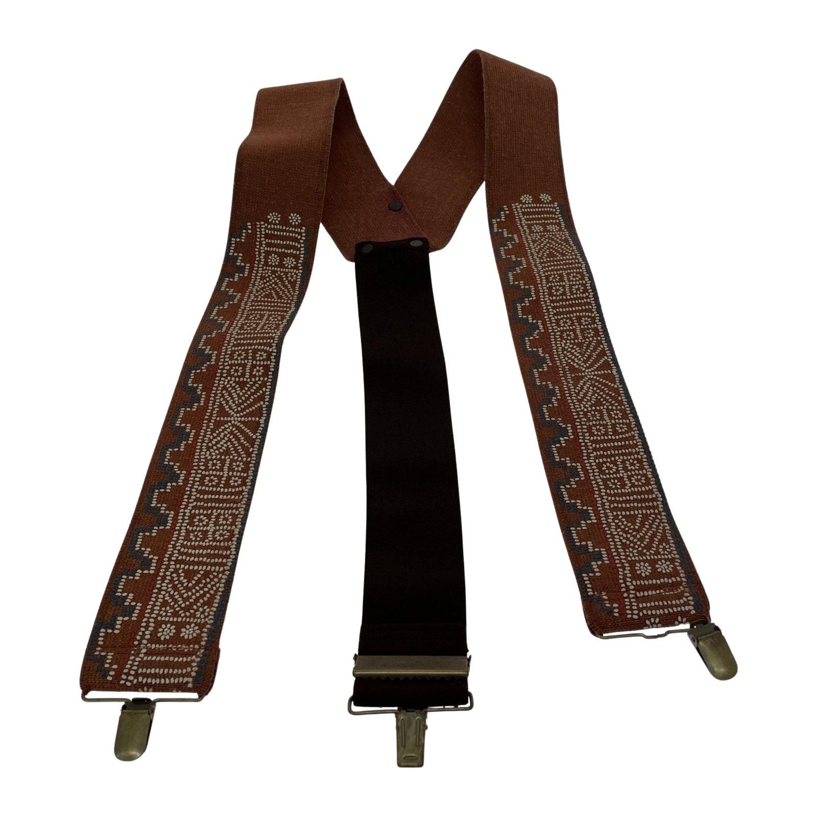 Kapital KAPITAL Native Pattern Suspenders Brown One Size Size ONE SIZE - 1 Thumbnail