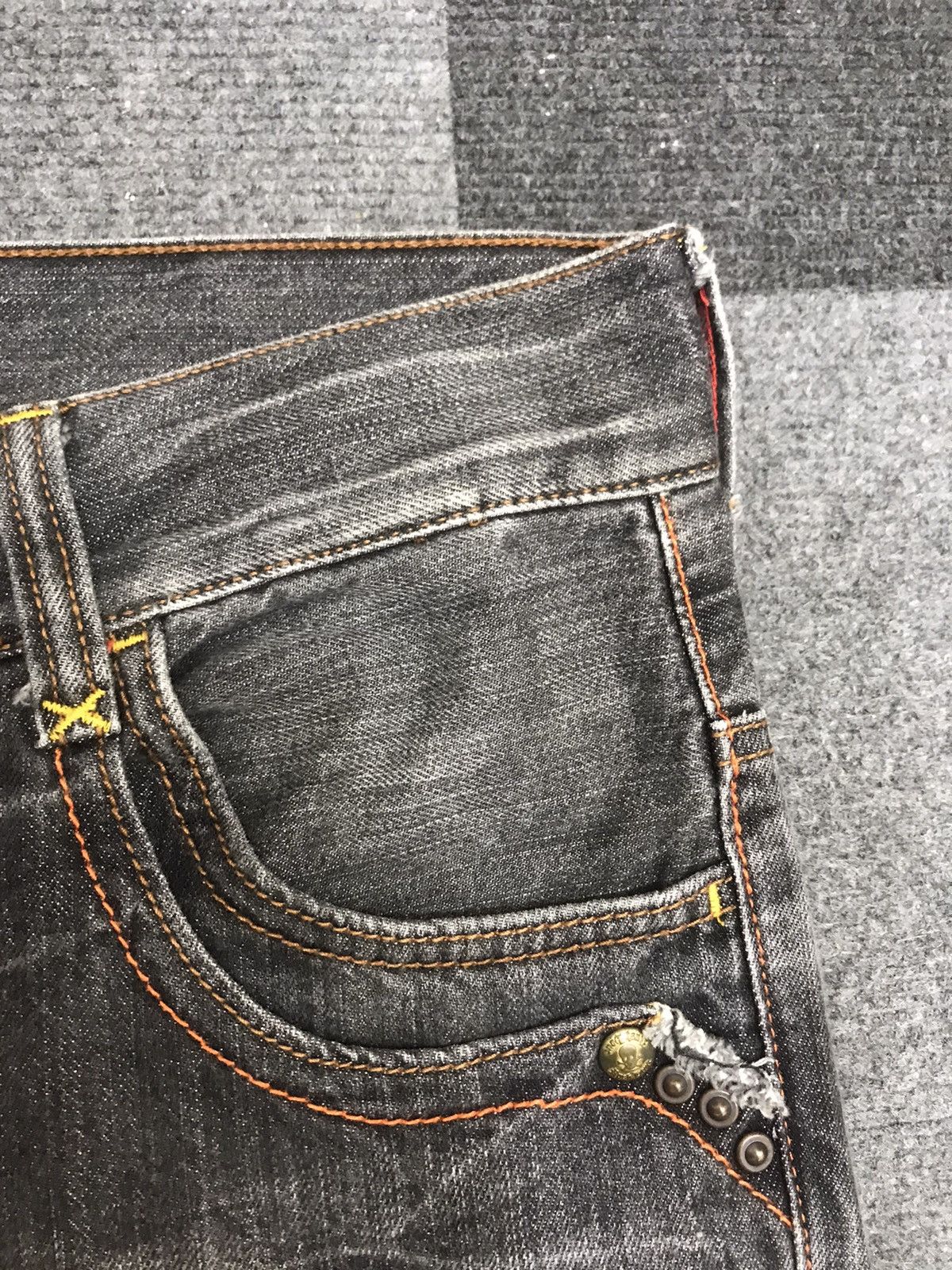 Japanese Brand 💥FLARE💥Archival RushHour Japan Black Stone Wash Denim F168 Size US 32 / EU 48 - 9 Thumbnail