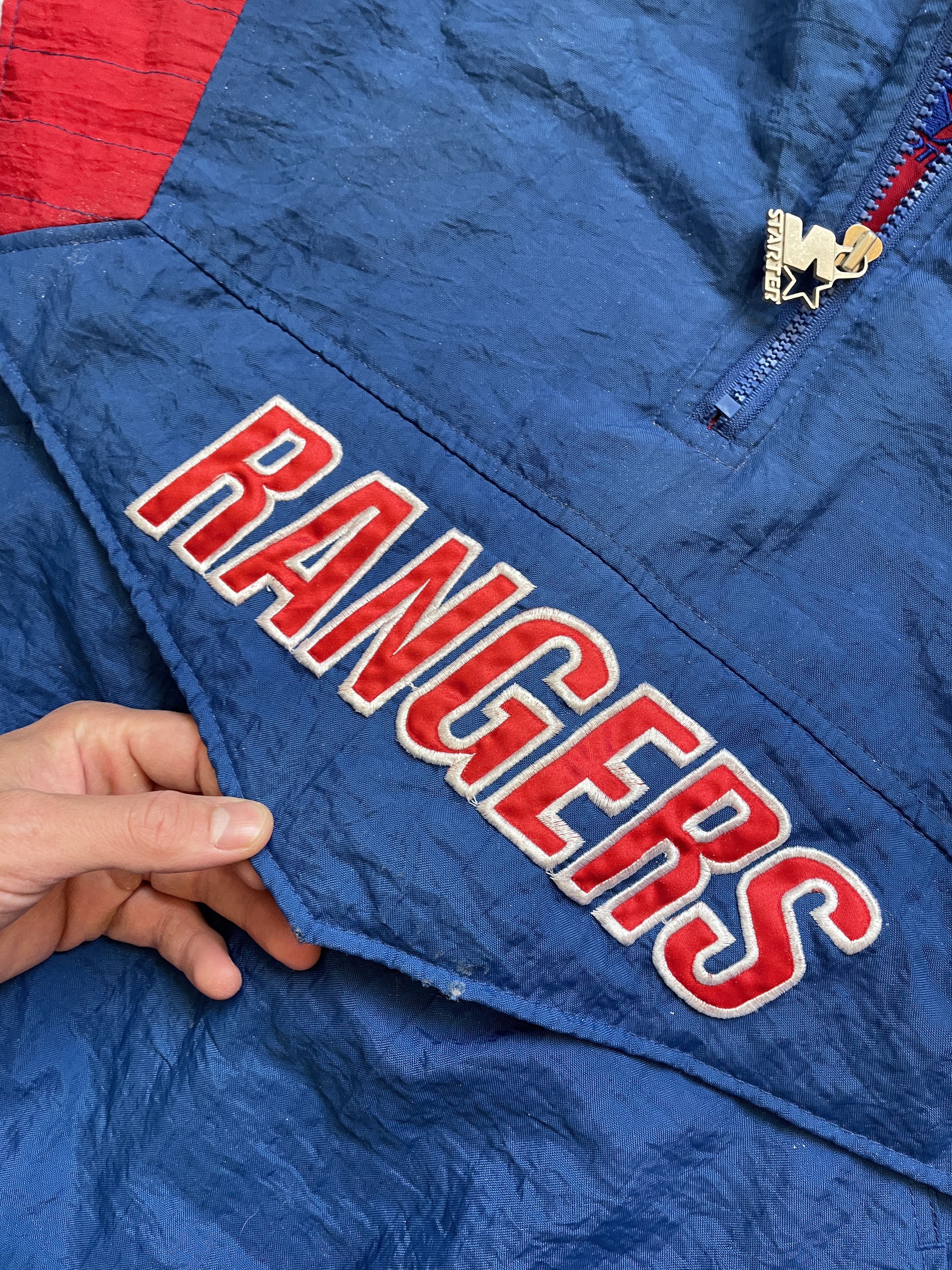 Starter VINTAGE 90S STARTER NEW YORK RAIDERS BLUE RED NHL JACKET Size US XL / EU 56 / 4 - 4 Thumbnail
