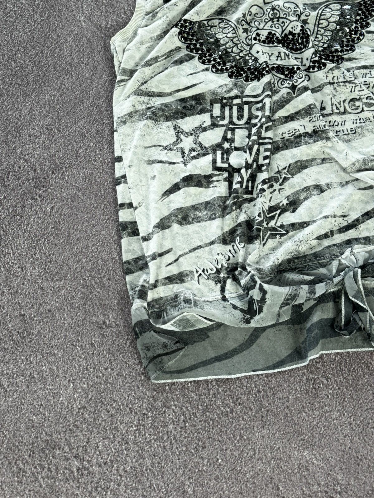 Hysteric Glamour Grunge Vibe Y2K 00s Sexy Punk Alt Hooded Tank Top Size M / US 6-8 / IT 42-44 - 7 Thumbnail