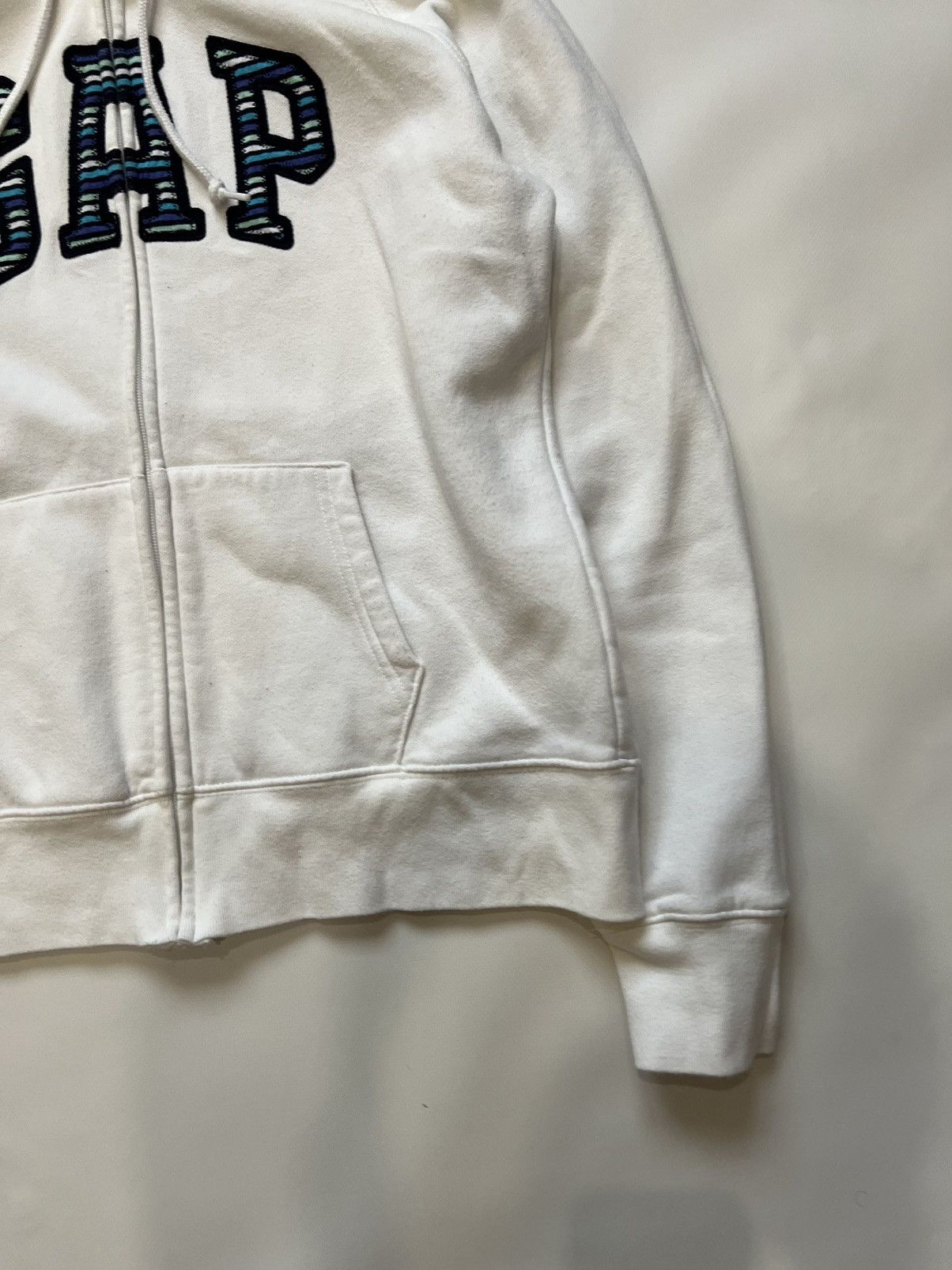 Gap Vintage 90's Gap Usa Gray Fleece Logo Zip Hoodie Y2K Style Size L / US 10 / IT 46 - 4 Thumbnail
