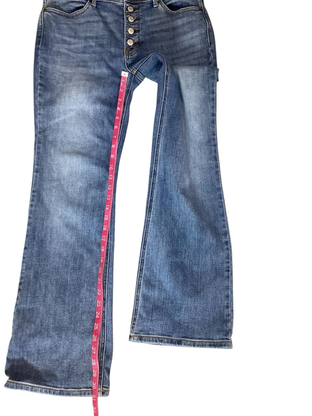 Designer Judy Blue Jeans Womens 13/31 High Rise Button Fly Boot Cut Size 31" - 4 Thumbnail