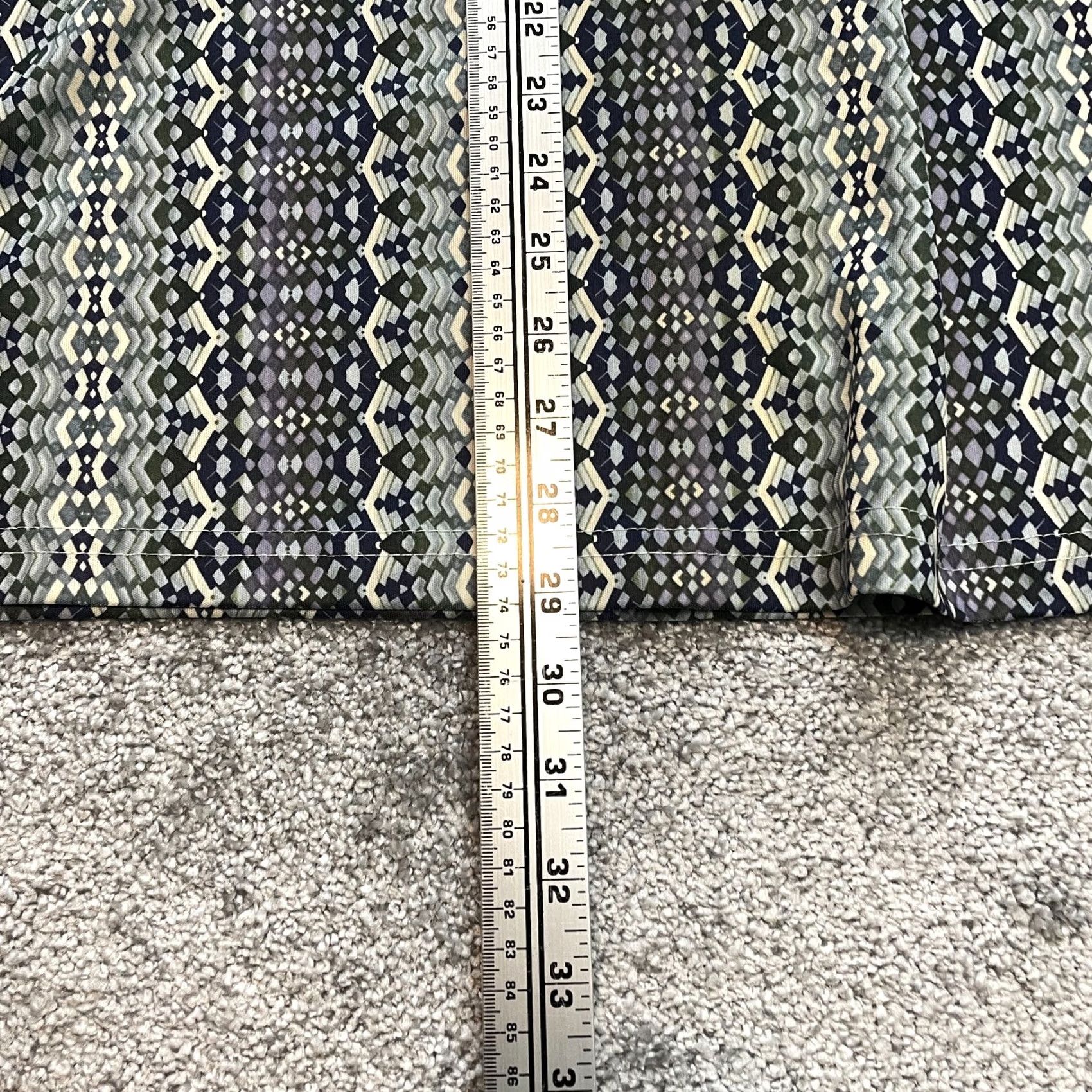 Vintage Only Necessities Blouse Shirt womens 1X Blue Gray Geometric Stretch Long Sleeve Size XL / US 12-14 / IT 48-50 - 7 Thumbnail