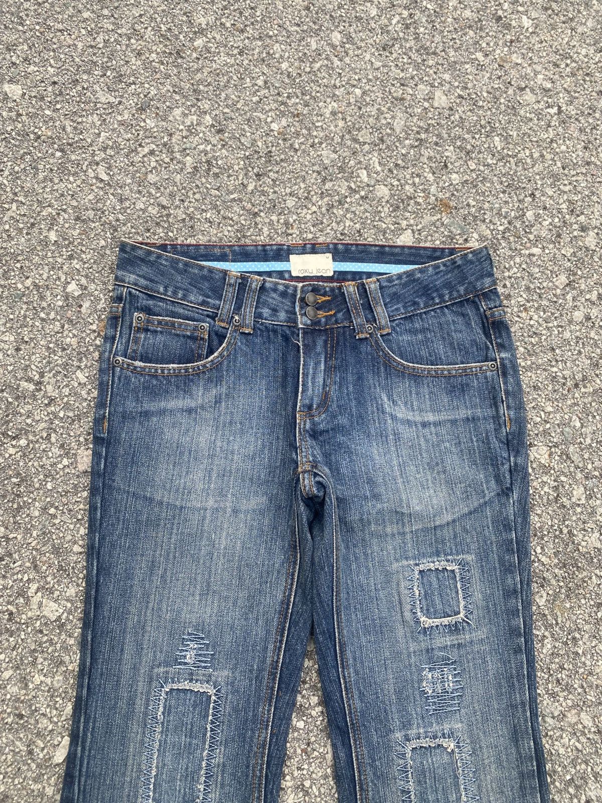 Quiksilver Iconic Y2K ROXY Repaired Flare Jeans Size 28" / US 6 / IT 42 - 3 Thumbnail