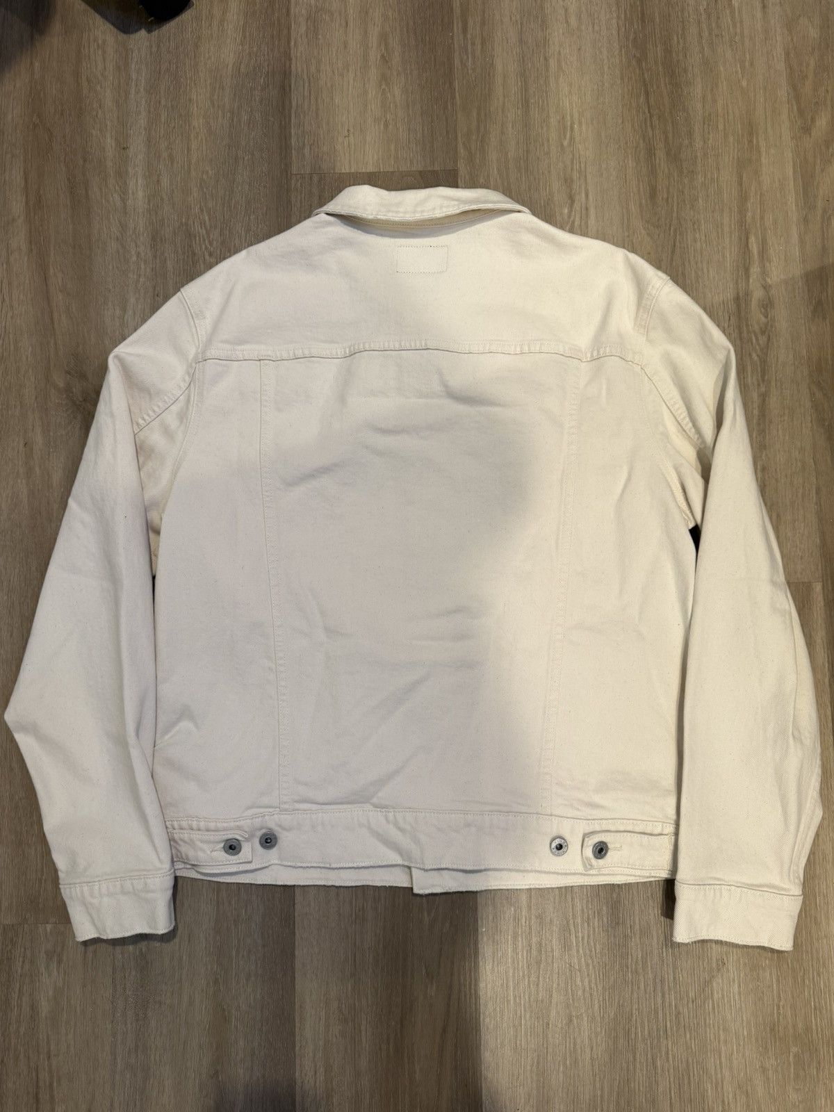 Vince Vince Cream Denim Trucker Jacket Size L RARE Size US L / EU 52-54 / 3 - 3 Thumbnail